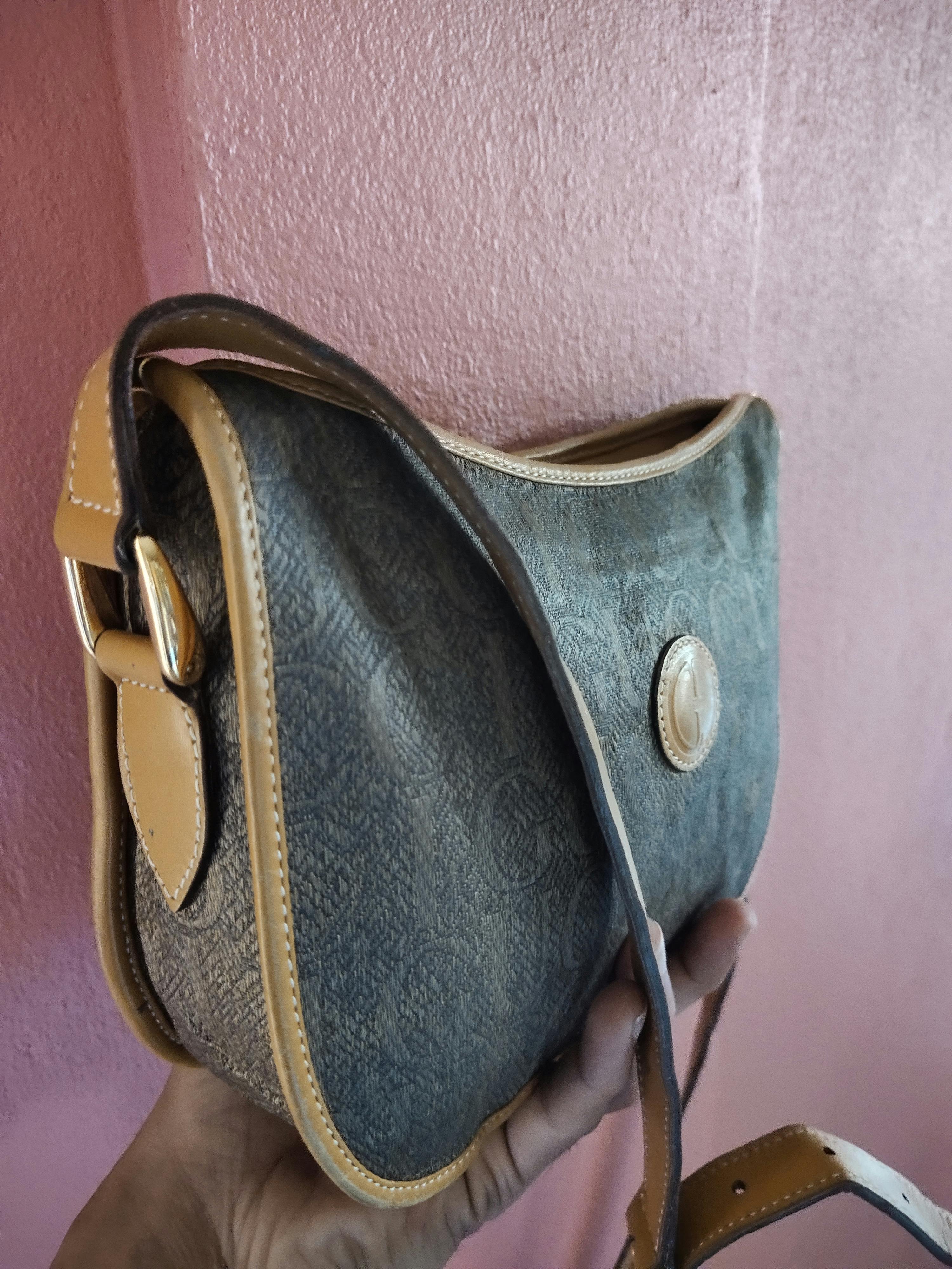 Vintage gucci canvas x leather satchel bag - 5
