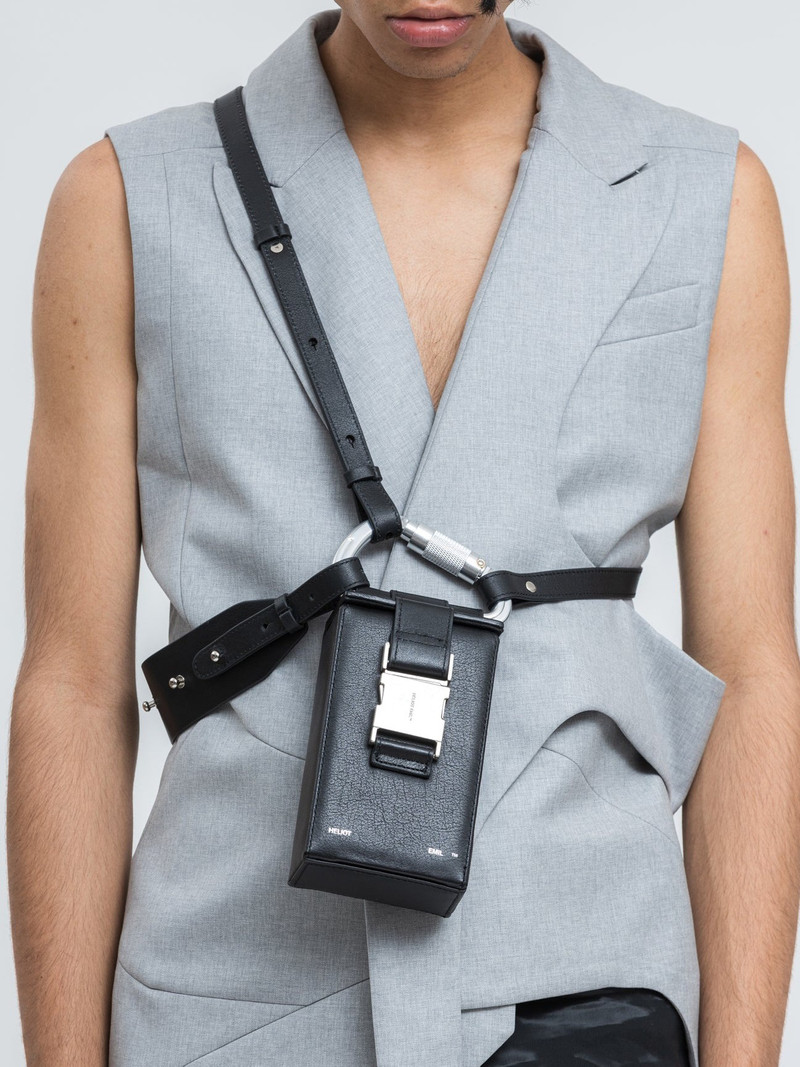 AW20 'AMORPHOUS SOLID' Black Carabiner Phone Sling Messenger Box Bag - 1