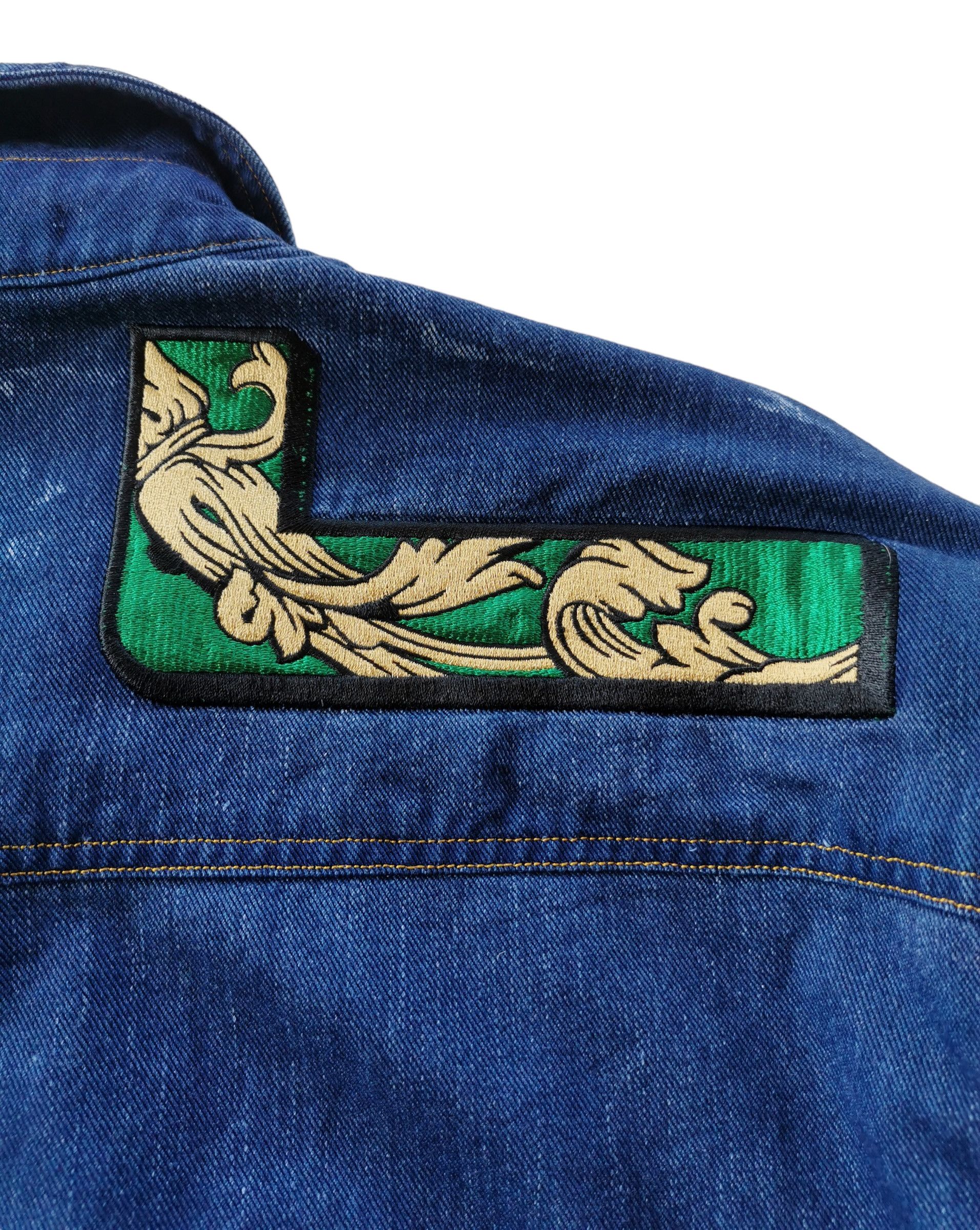 Vintage Lancel Paris Embroidery Patches Denim Jacket - 7