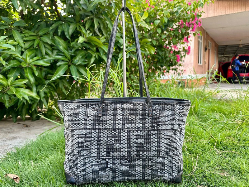 Authentic Fendi Zucca Medium Shopper Roll Tote Bag - 1
