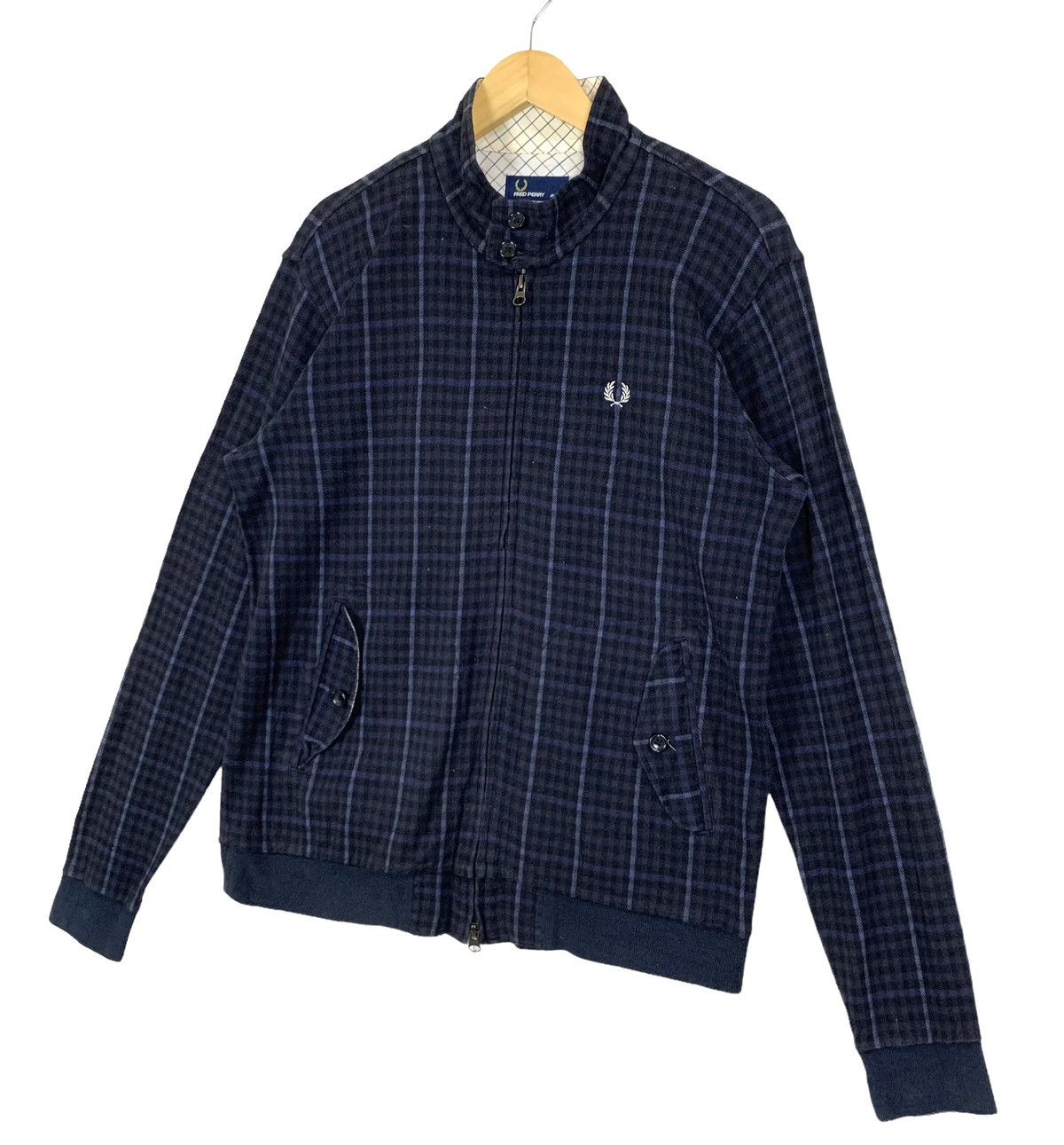 Vintage Fred Perry Japan Plaid Zipper Light Jacket - 4