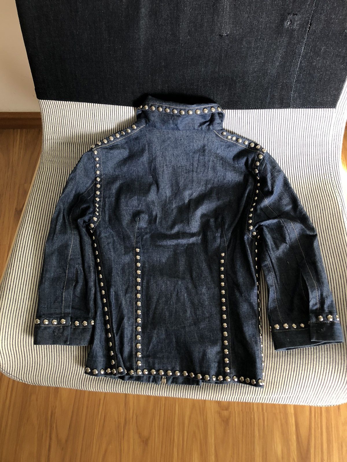 Studded Punk Style Denim Jacket Small Size - 7