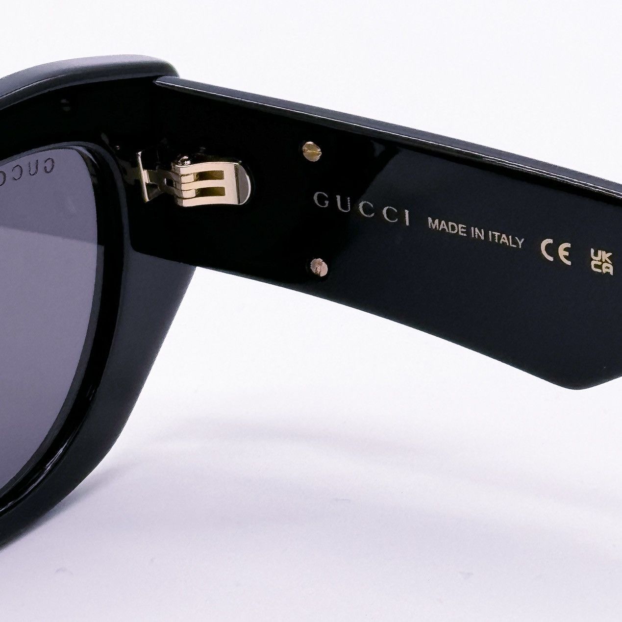 NEW GUCCI GG1421S 001 WOMEN BLACK OVAL SUNGLASSES - 10