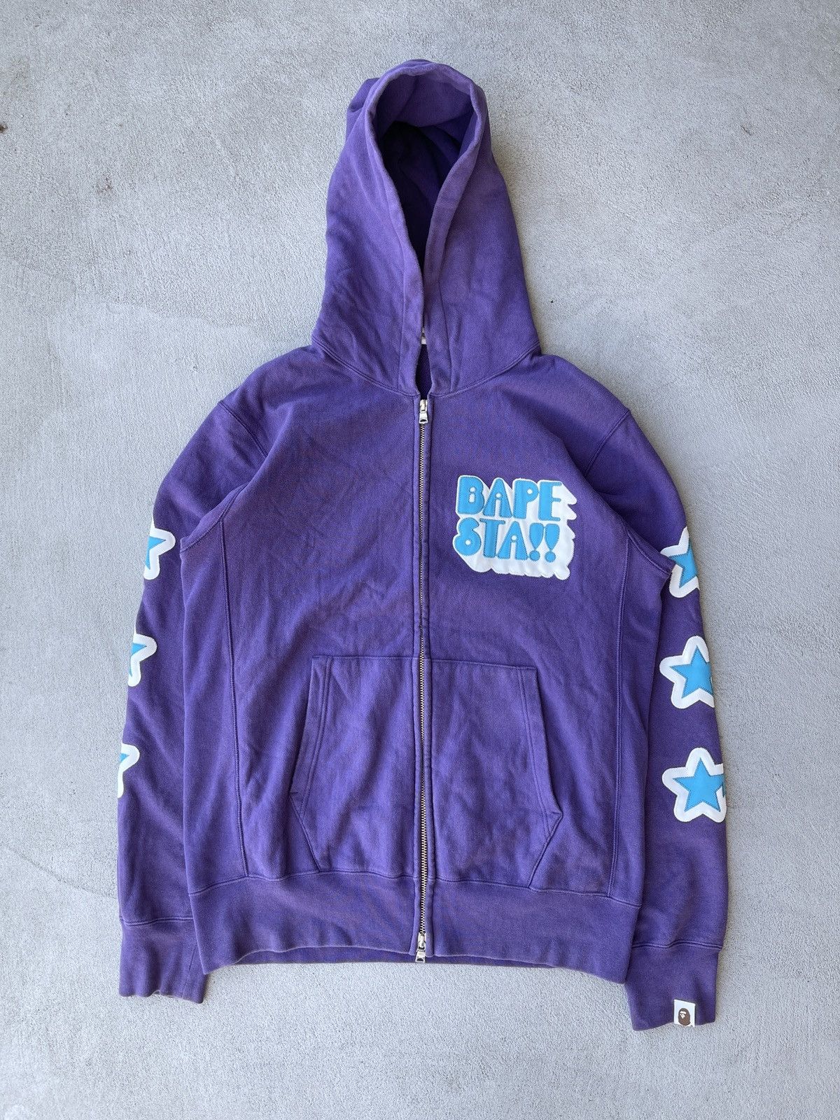 Bape Bapesta Purple Stars Zip Hoodie (M) - 1