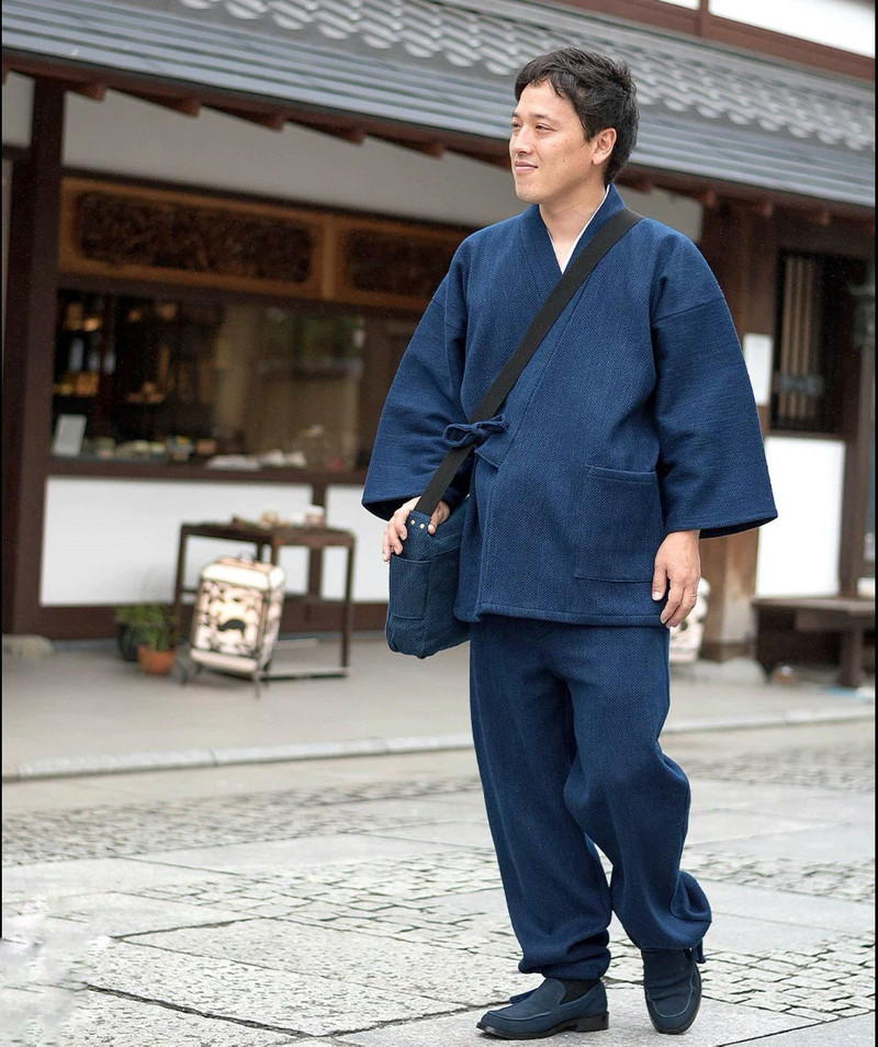 Japan Blue - Vintage Indigo Dyed Thick Yarn Samue Japanese Worker Set - 1