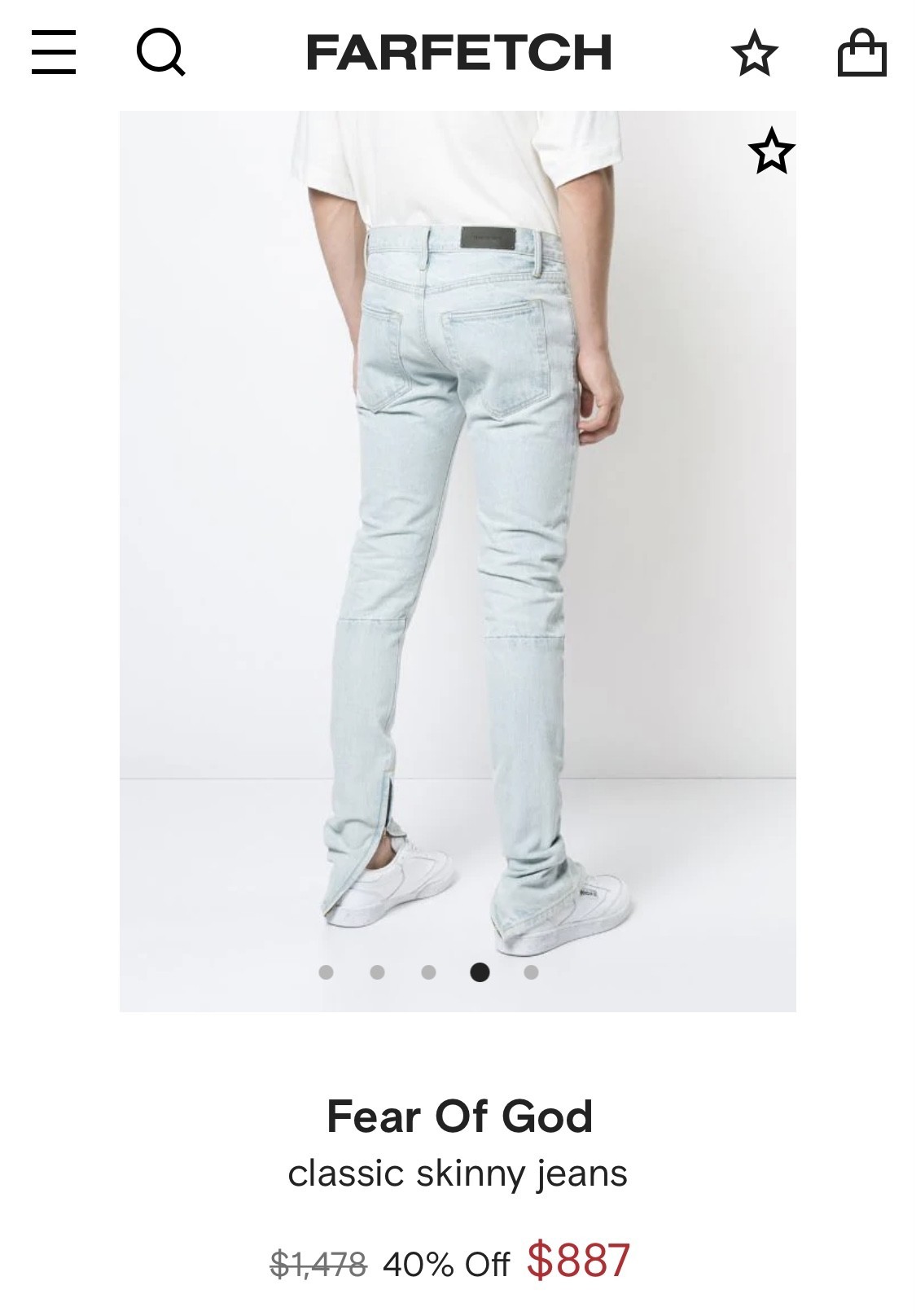 Fear of God Jeans Fifth Collection Washed Out Indigo 34 - 15