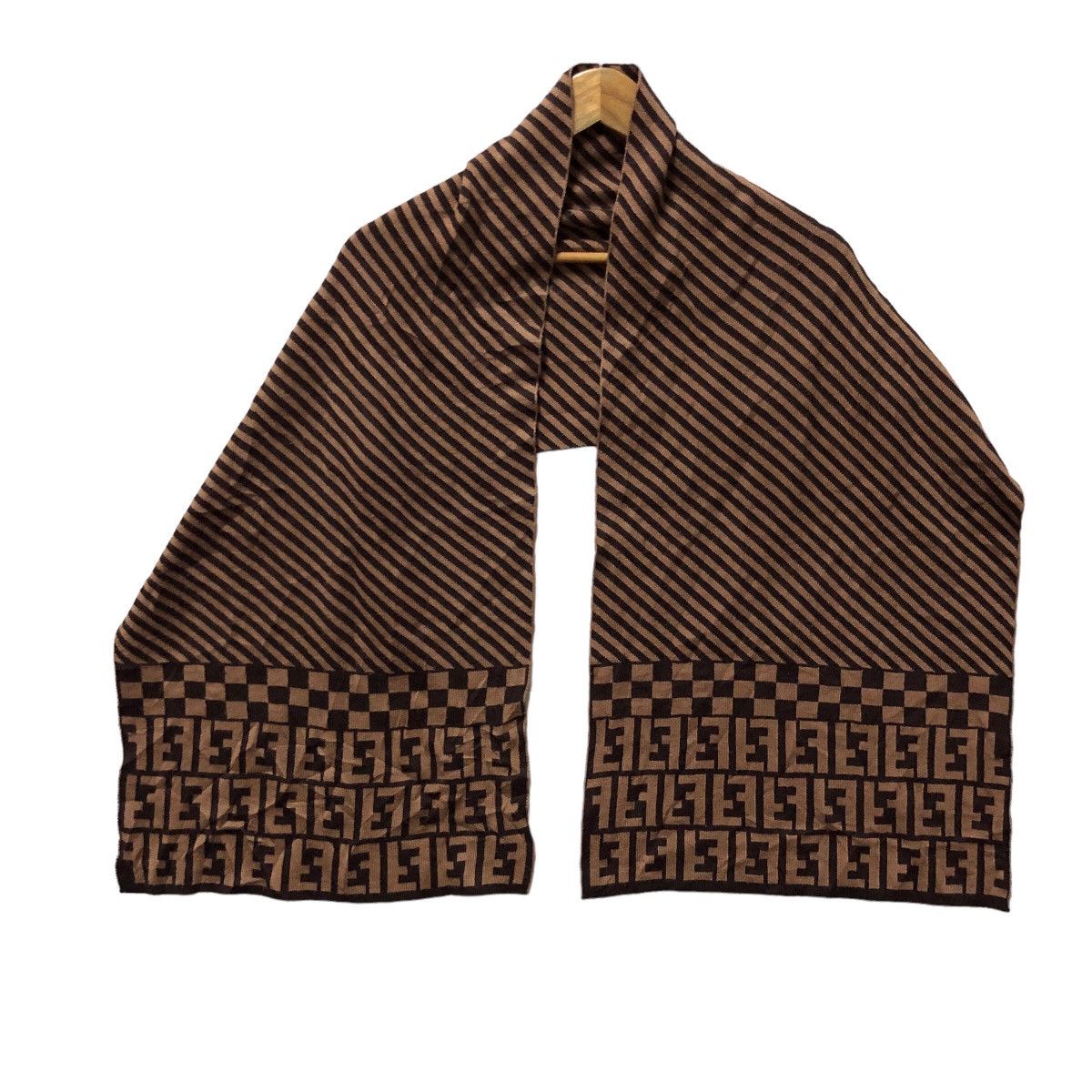 Vintage fendi FF monogram wool muffler scarf made in italy - 1