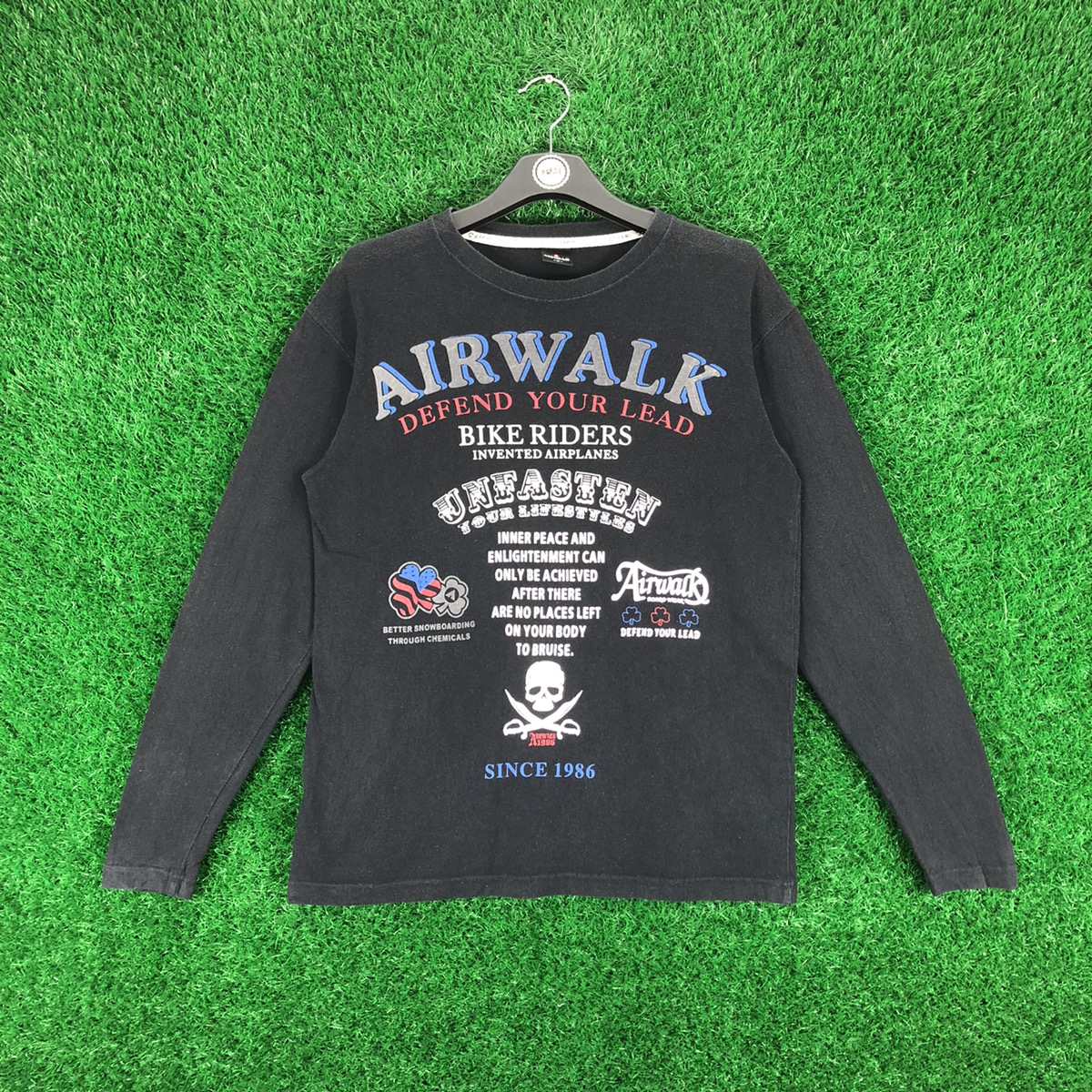 Streetwear - Vintage Airwalk Defend Your Lead Big Logo Long Sleeve Tee - 1