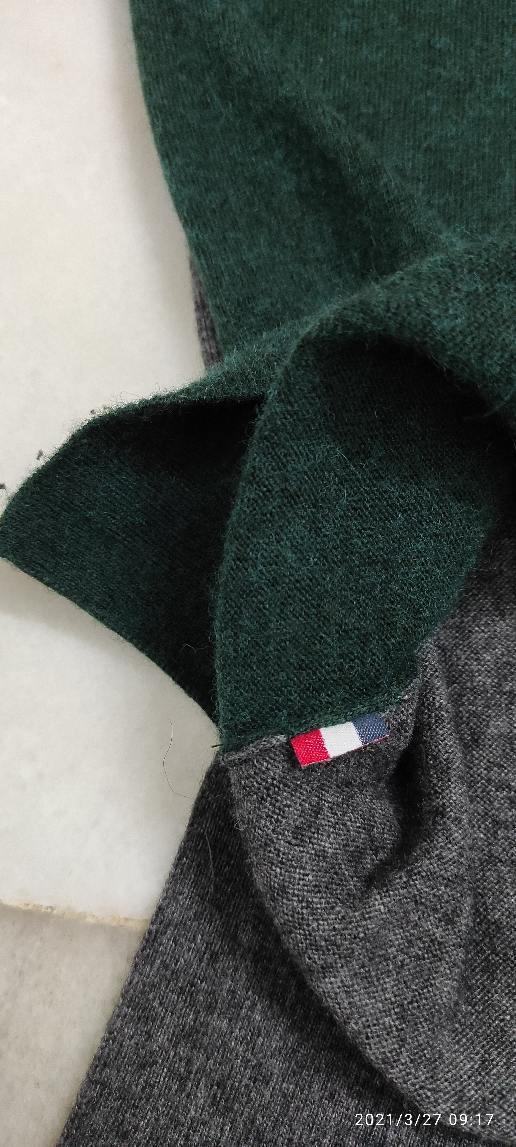 Authentic Lacoste L!ve knit raglan side split color block sweater - 11