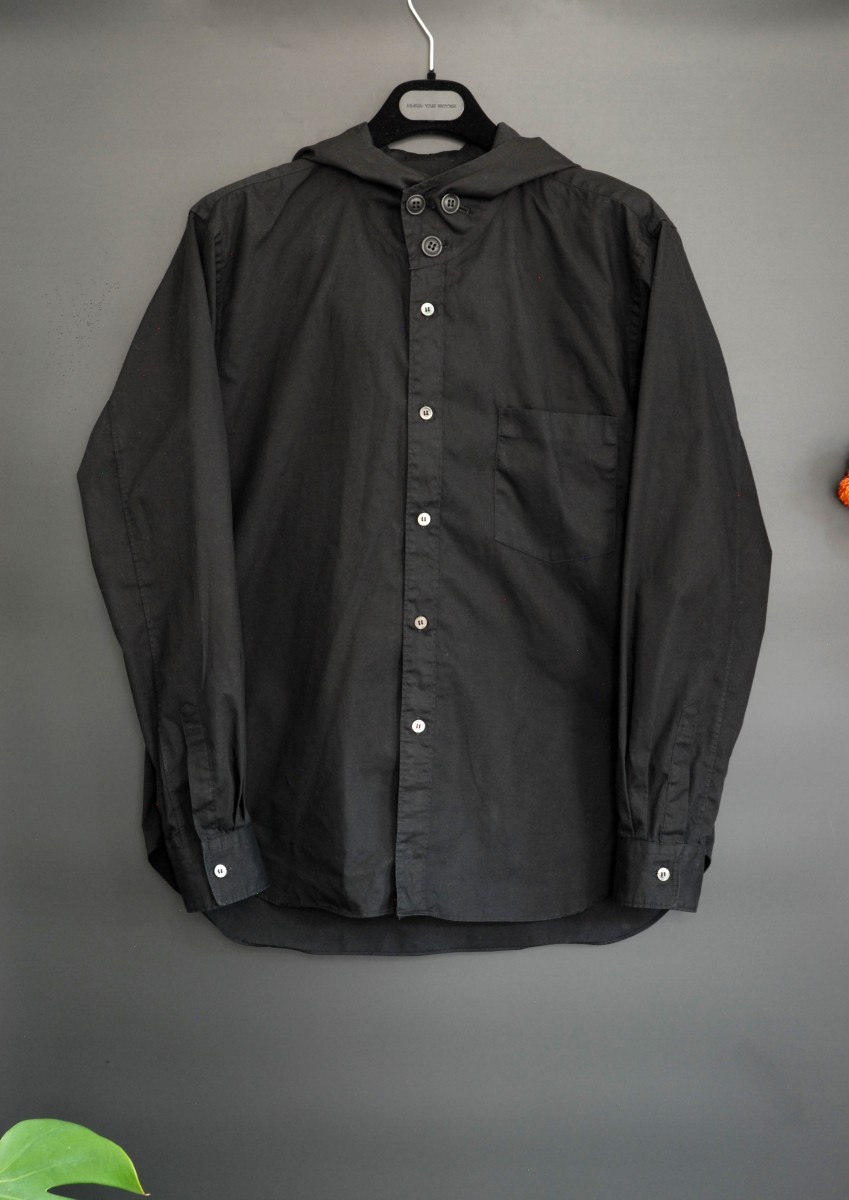 Comme des Garcons Homme Plus Black Hooded Shirt - 1