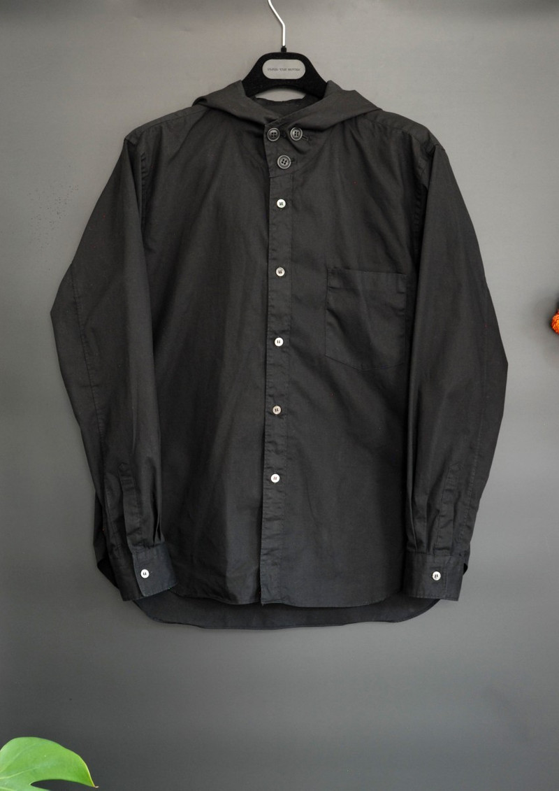 Comme des Garcons Homme Plus Black Hooded Shirt - 1