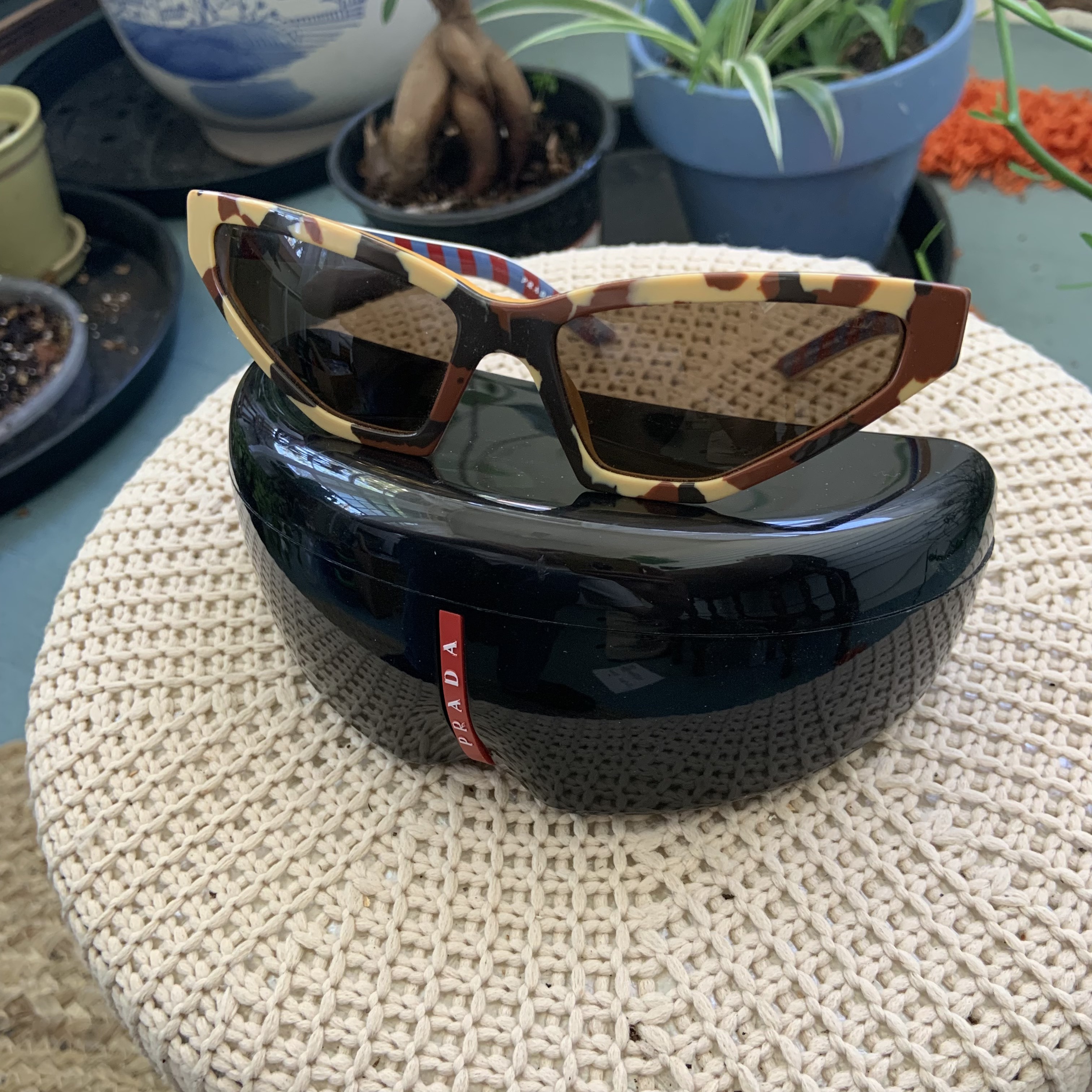 Cheetah Print Tortoise Triangle Sunglasses - 1