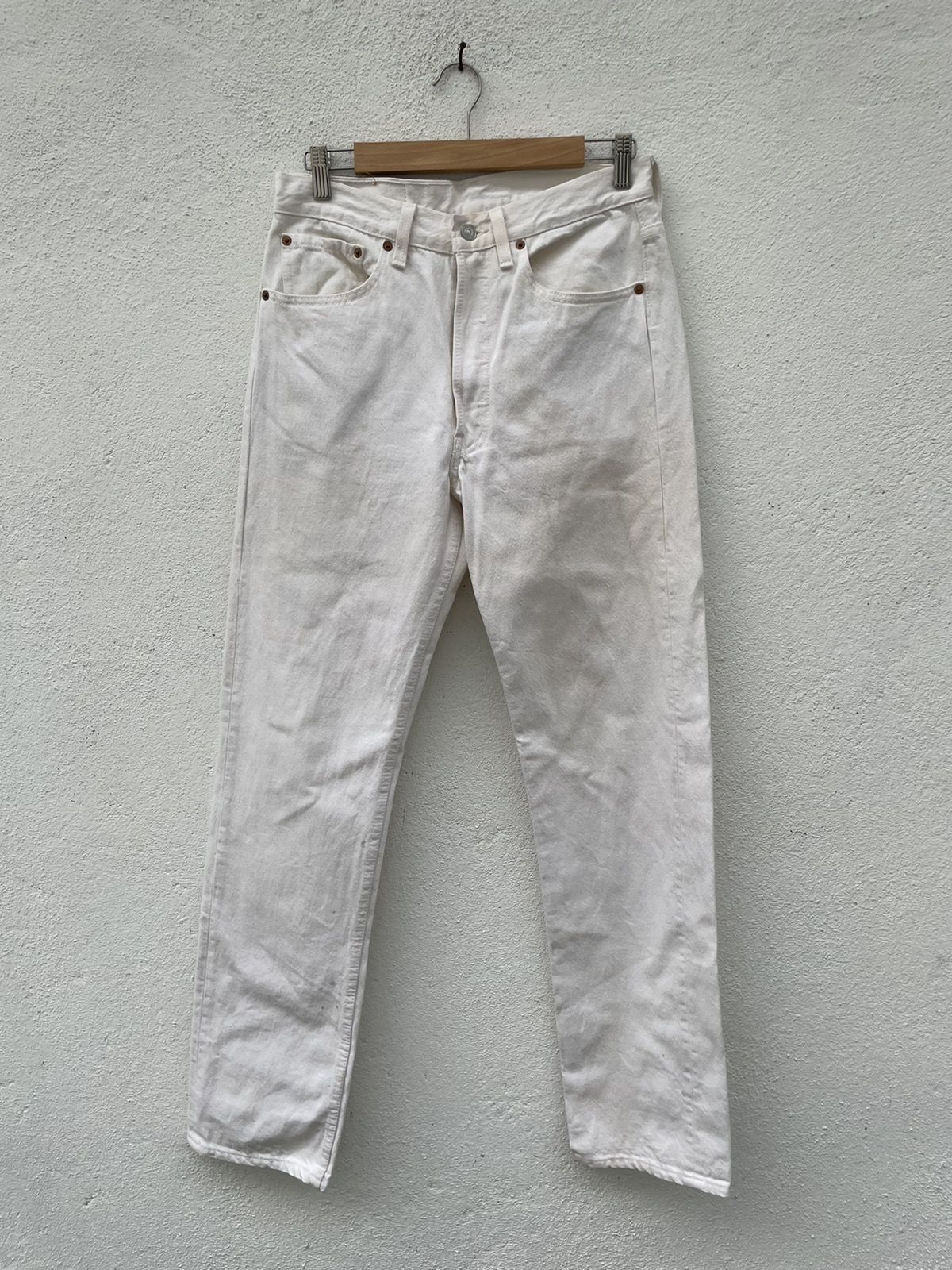 Vintage - Vintage 90s Levis 501 White Made In USA Denim Jeans - 1