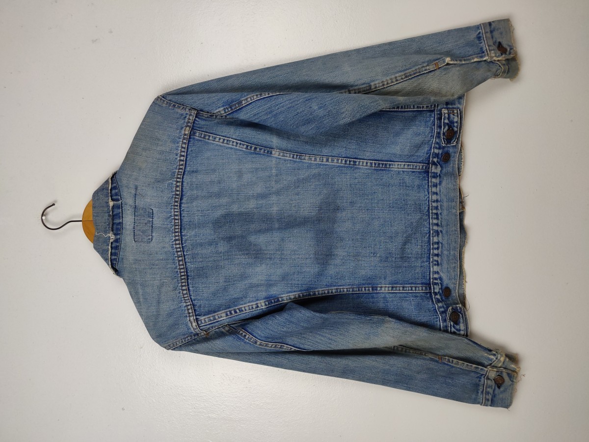 Distressed Trucker Denim Jeans Jacket - 6