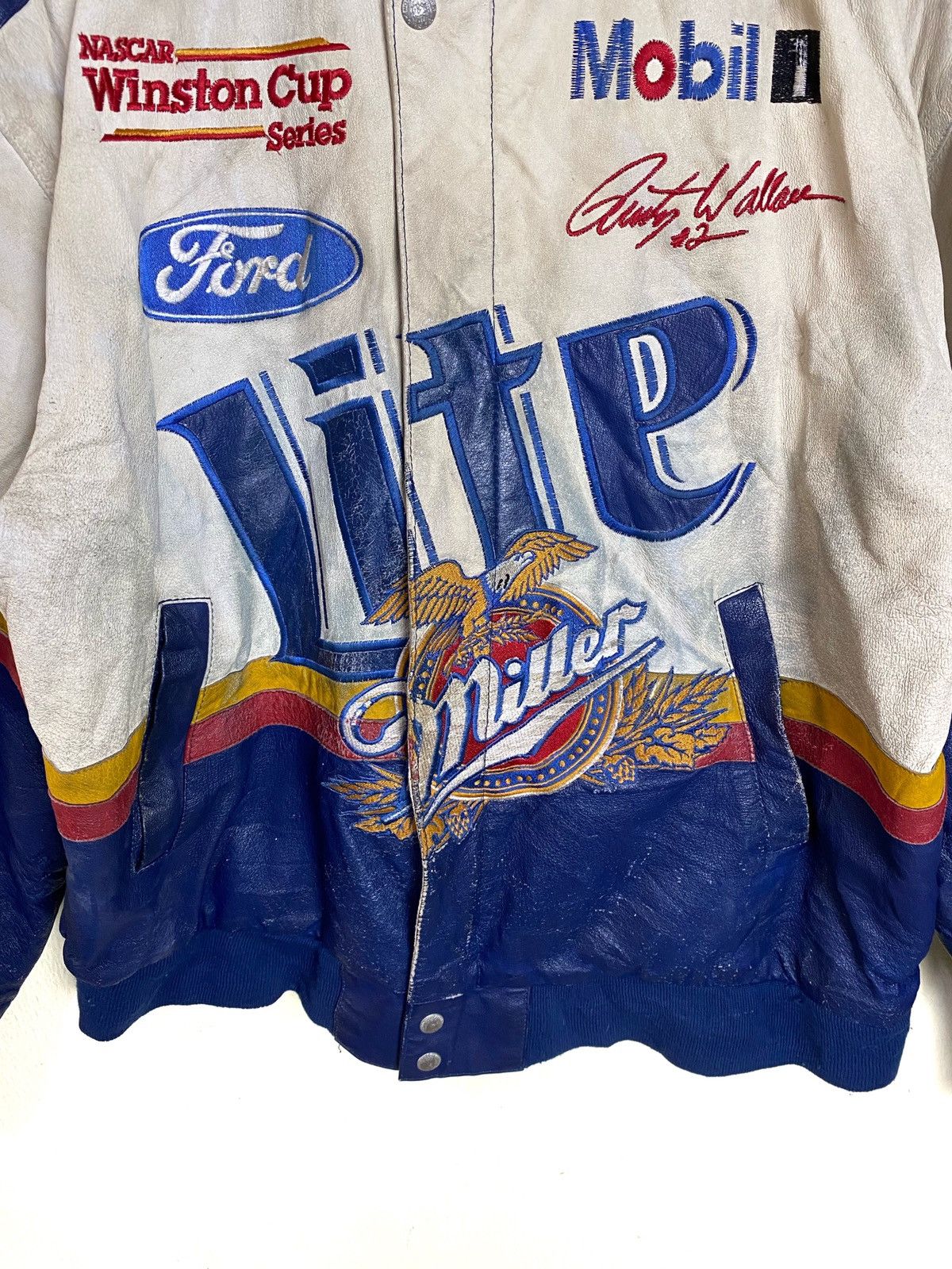 Vintage Jeff Hamilton 50th Anniversary Nascar Leather Jacket - 5