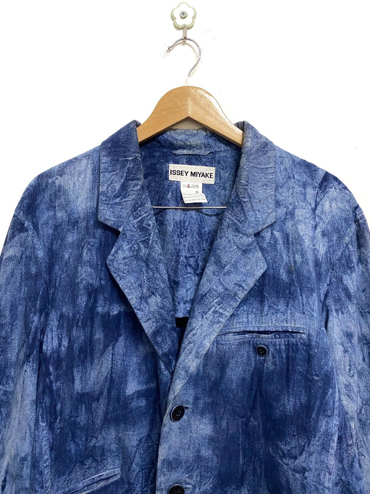 Rare🔥Archive Issey Miyake Dyed Indigo Bleach Jacket - 3