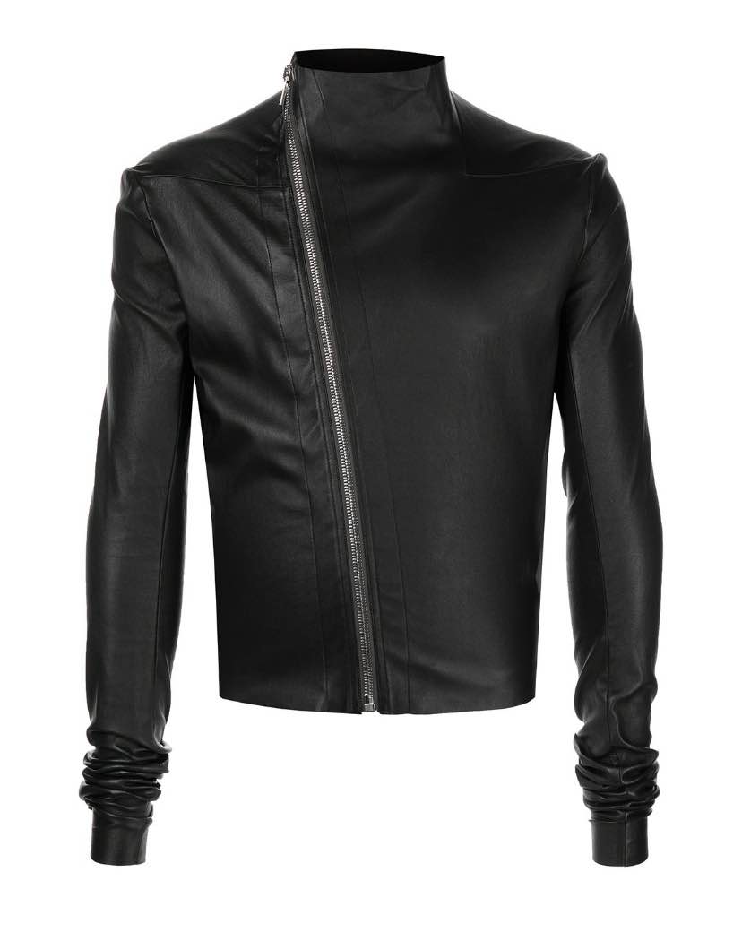 ジャケット RICK OWENS 'Gary Jacket' jacket Gary asymmetric leather and cotton jacket in black - Rick
