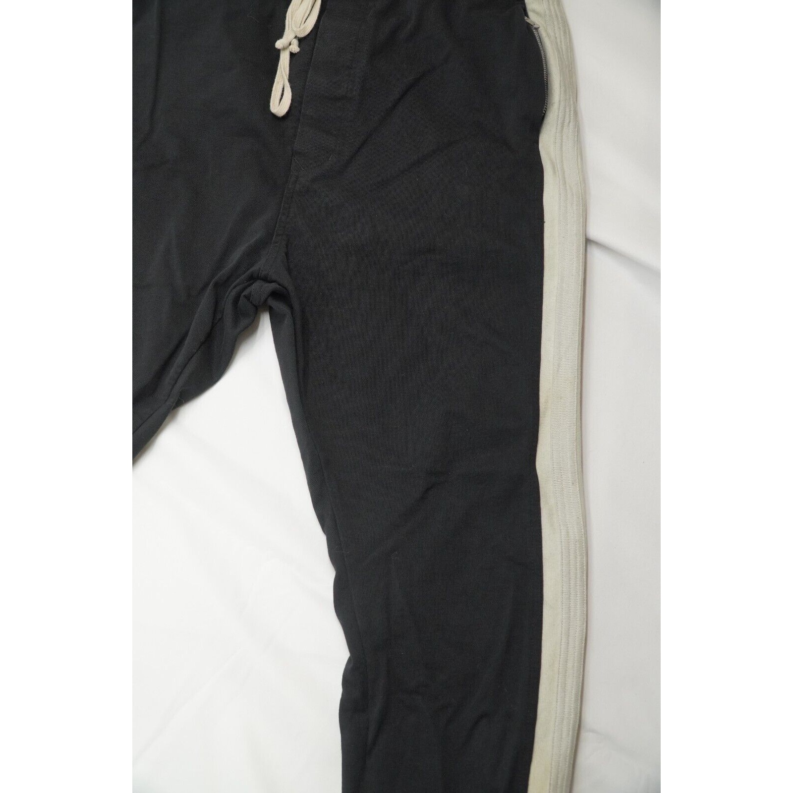 Rick Owens Rick Track Pants Oyster Black Side Stripe FW19 Larry L