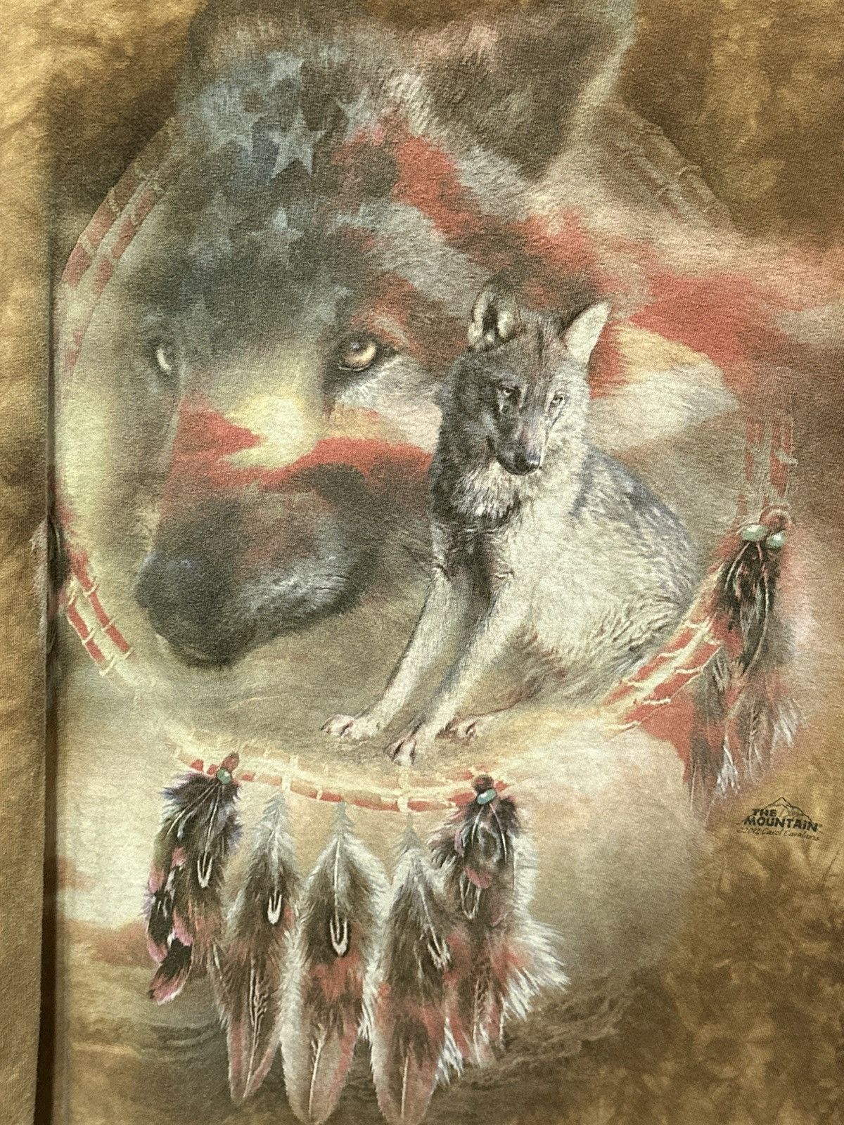 Vintage The Mountain Native American Wolf Nature T-Shirt XL - 3
