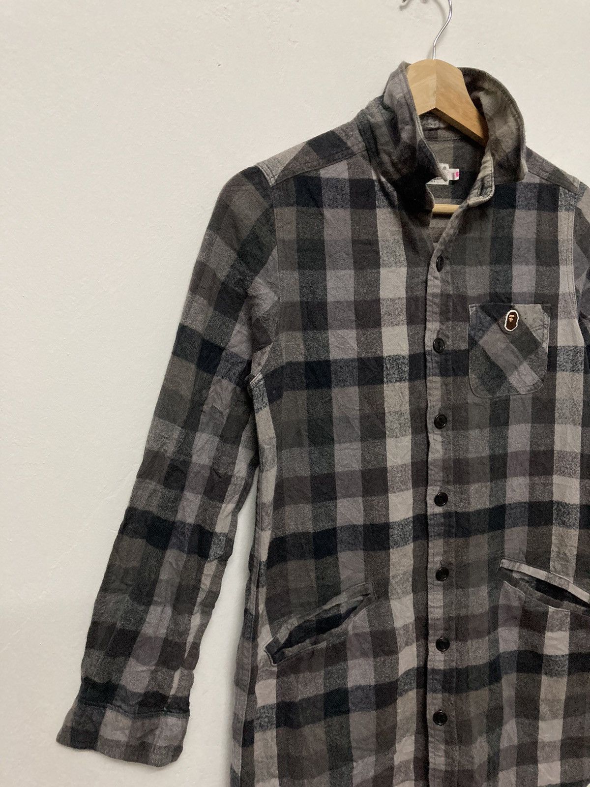Bape Button Up Checker Flannel Shirt Made in Japan - 5