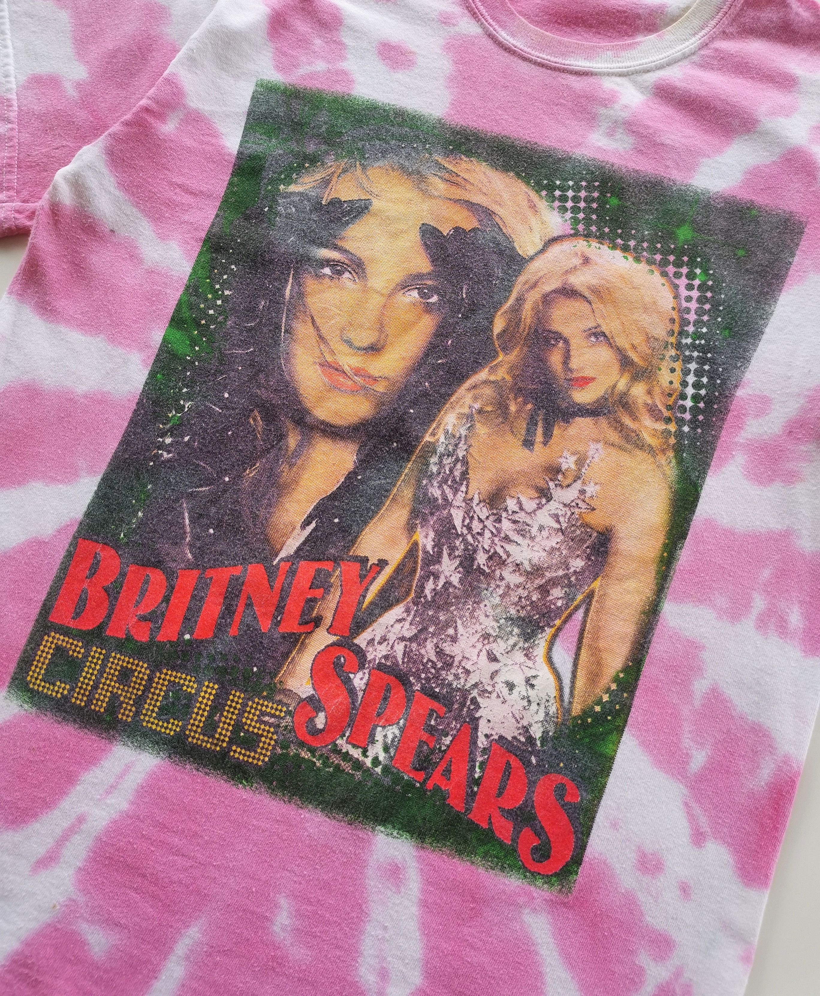 Vintage - Britney Spears Pussycat Dolls Circus Tour Shirt Tie Dye Pink - 6