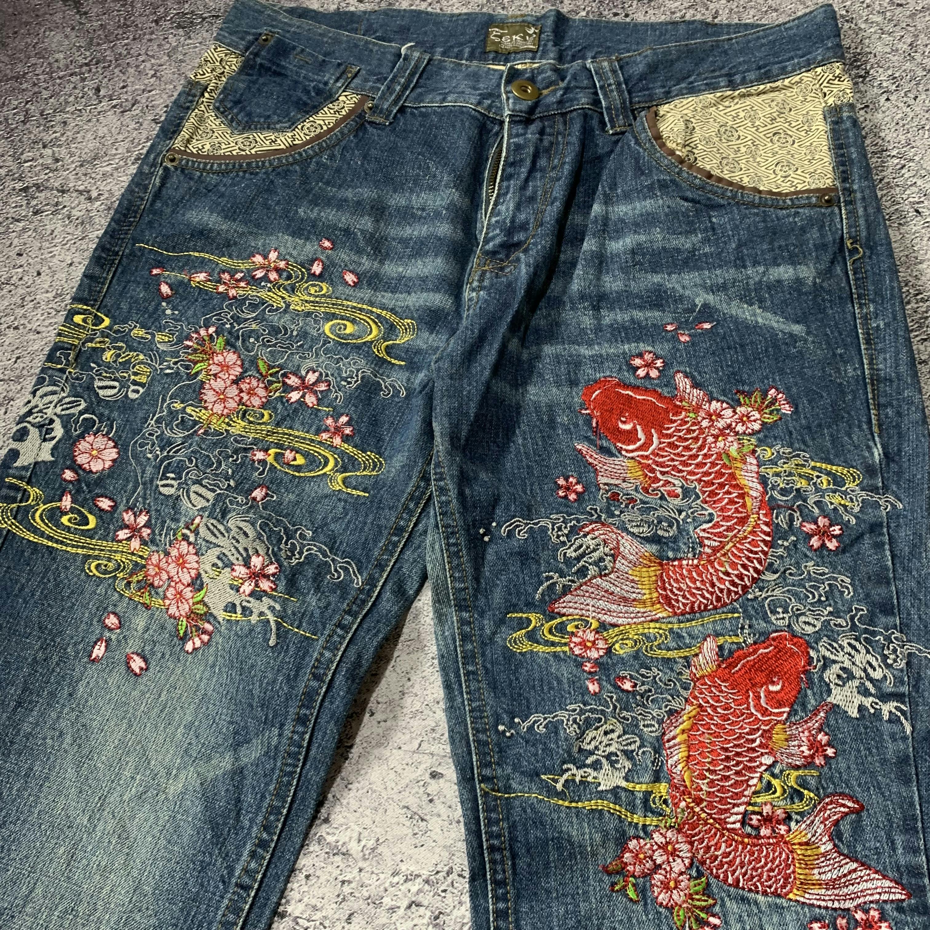 Seku Zeky Sukajan Embroidery Denim Jeans Pants - 3