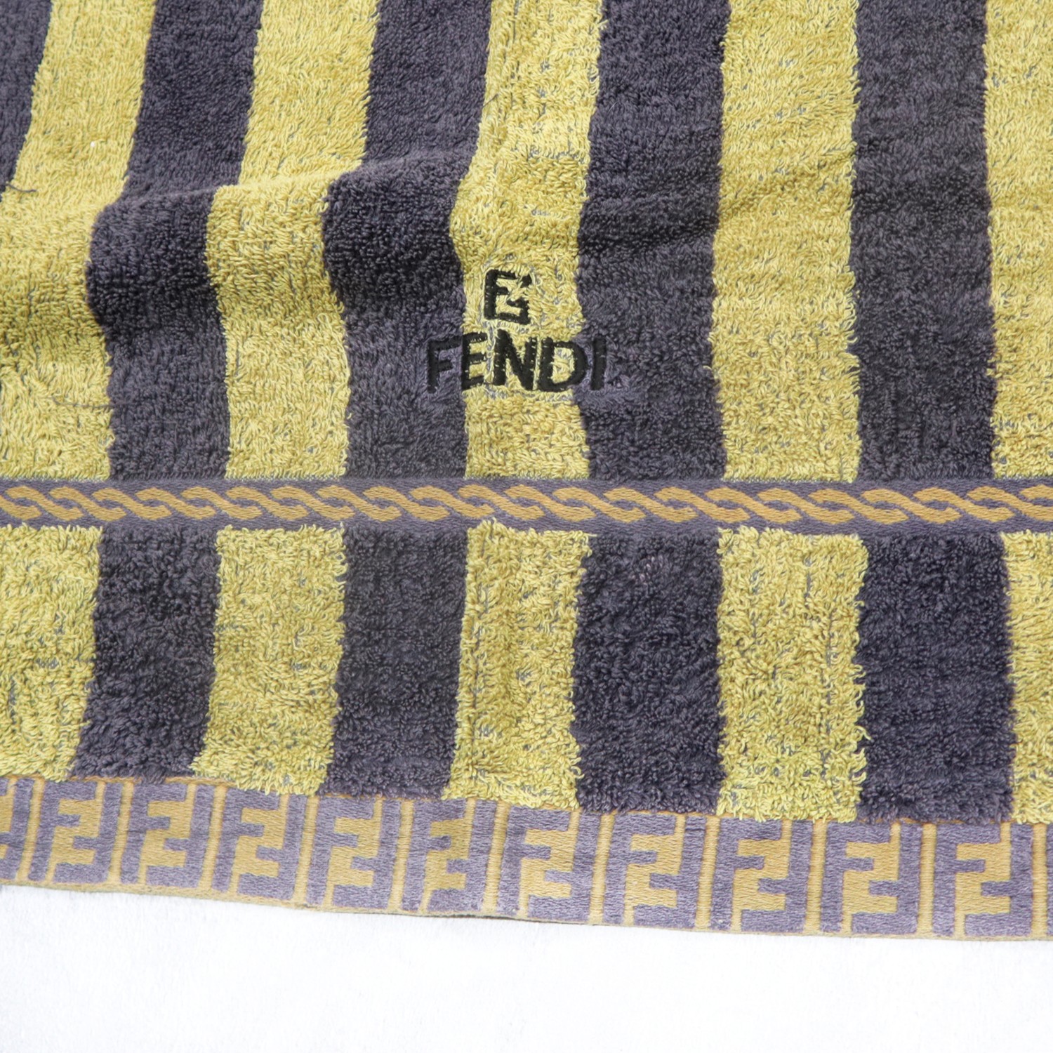 Vintage 90s FENDI Teleria Fendi Stripes Full Logo Towel - 3