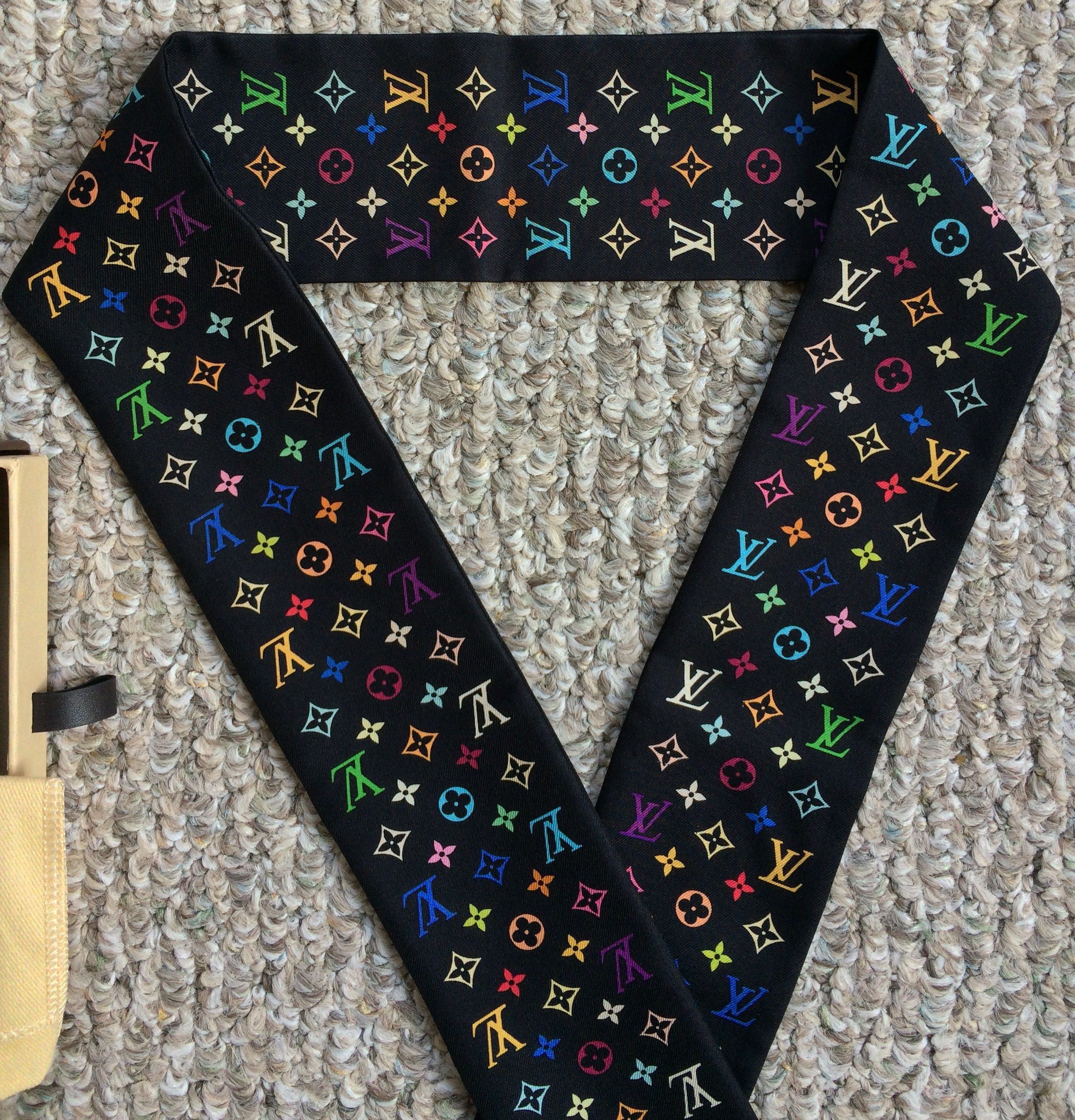 NEW S/S 2003 Vuitton Murakami Multicolor Monogram Scarf - 4