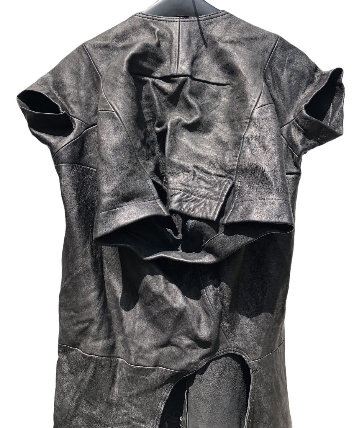 ARCHIVED JUNYA WATANABE AD 1996 PATCH MUTTON LEATHER DRESS - 8