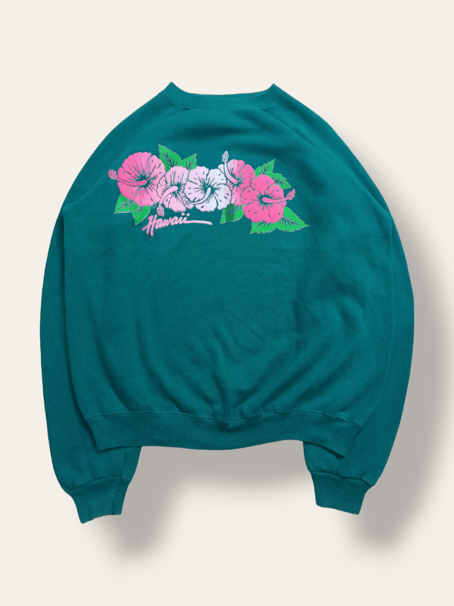 Vintage 80s Hawaii Floral Hibiscus Sweatshirt - 1