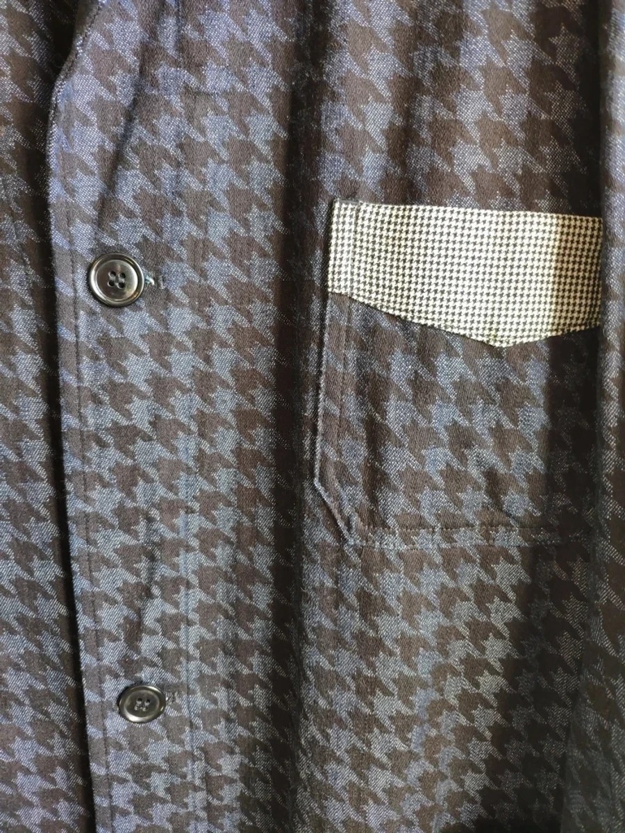 Light assymetrical blue and gray coat. Plisse on backside - 3