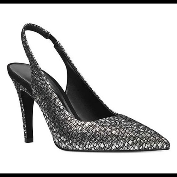 Nine West - Quinnifer Slingback Pumps - Silver/Black - Size 7 - 1