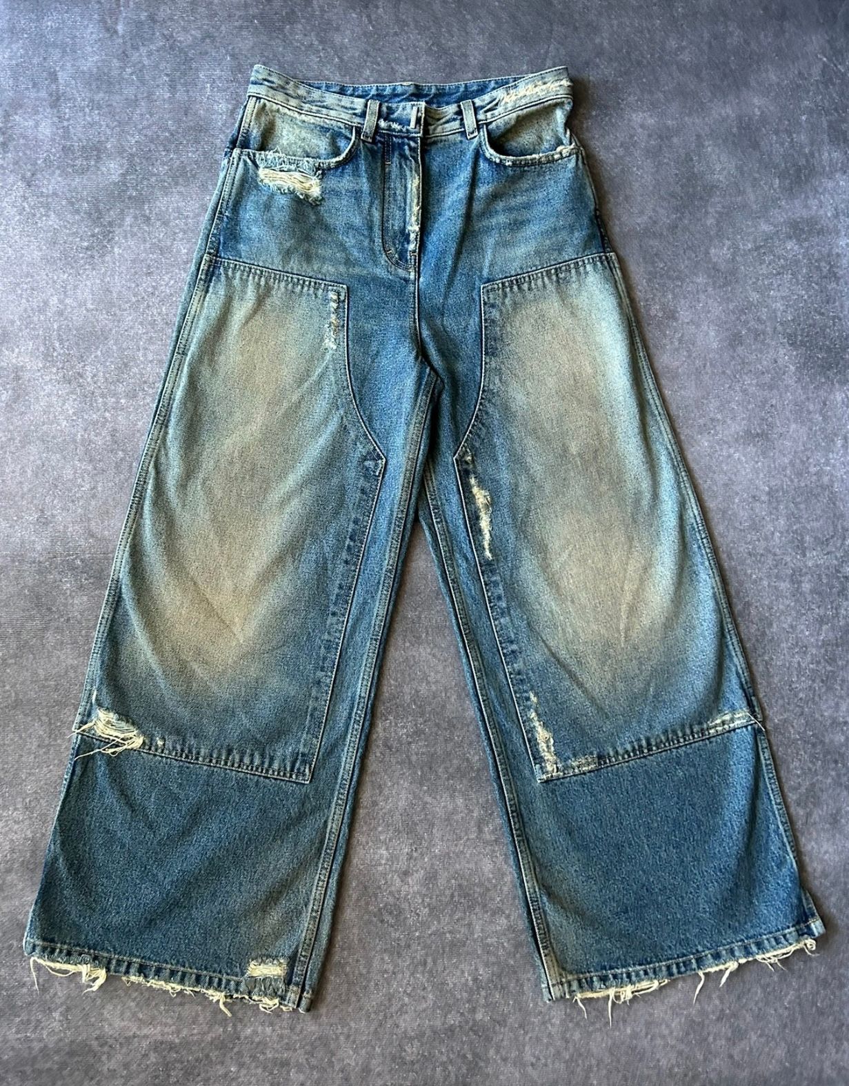 Givenchy 23SS Distressed Patched Denim Jeans - 1