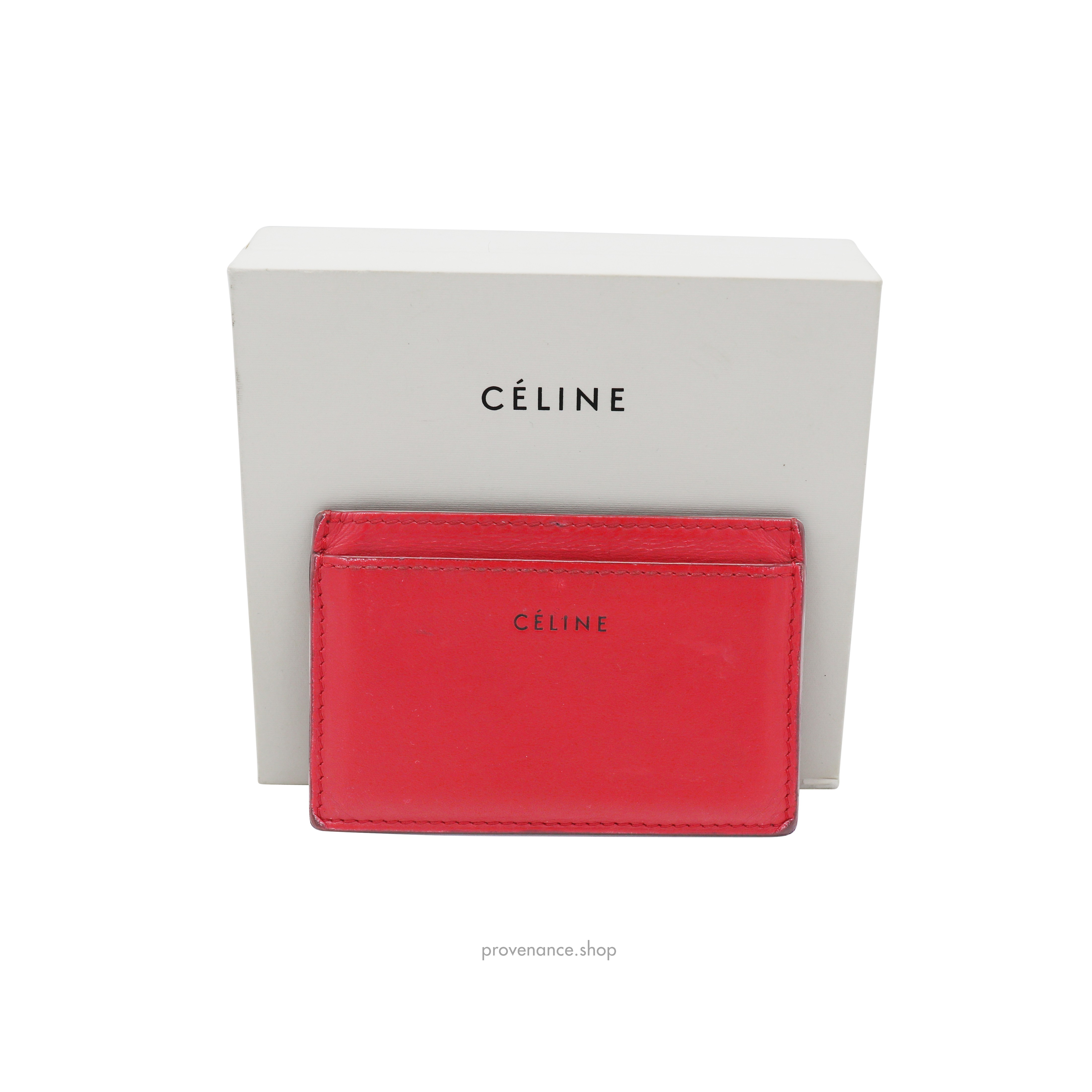 Celine Card Holder Wallet - Red Leather - 1