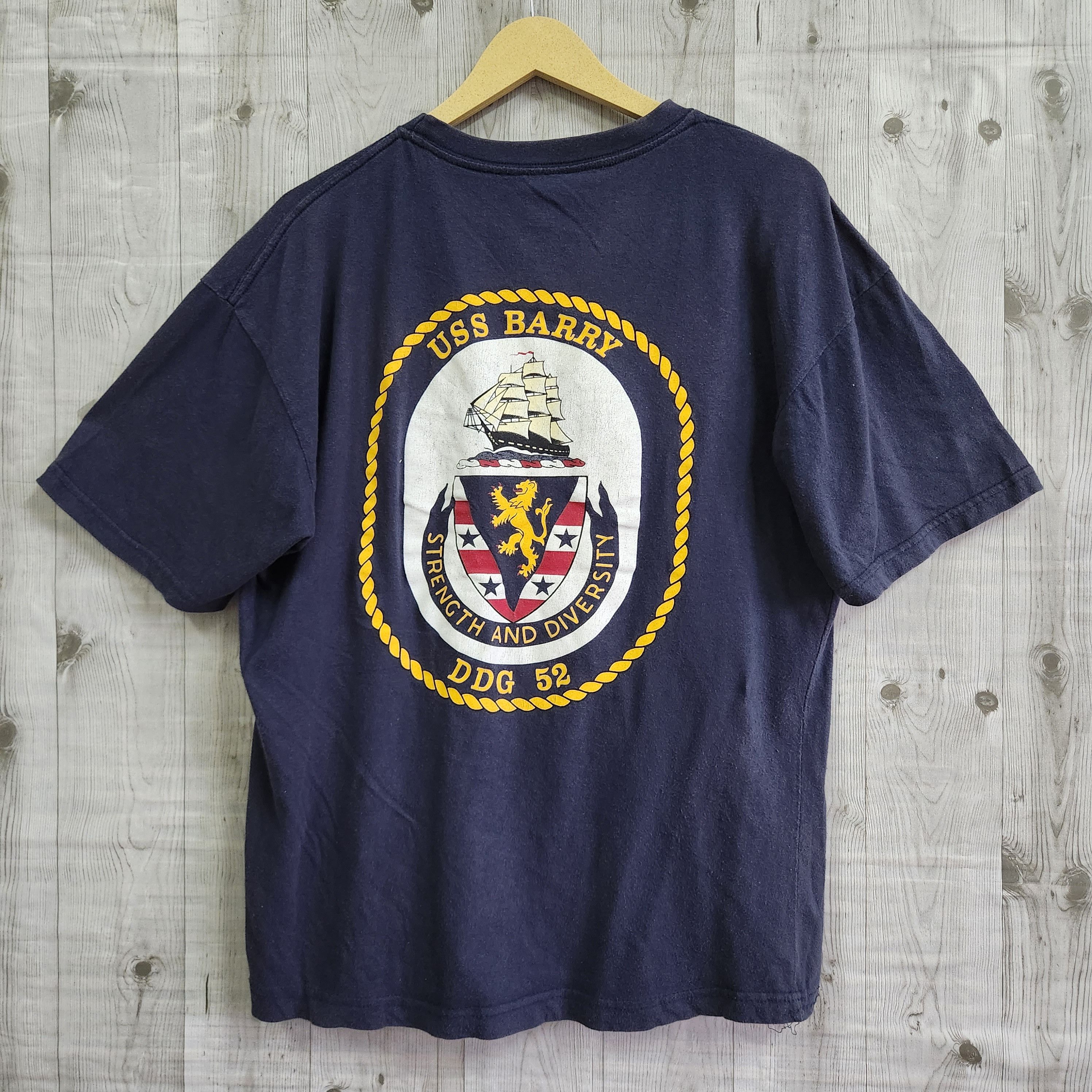 USS Barry DDG 52 Army Military Printed TShirt - 1