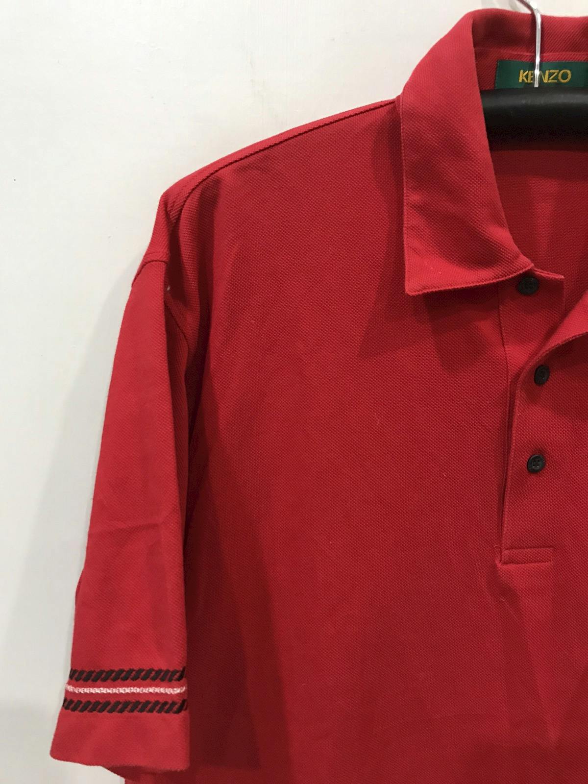 KENZO Japanese Designer Red Polo Shirt - 4