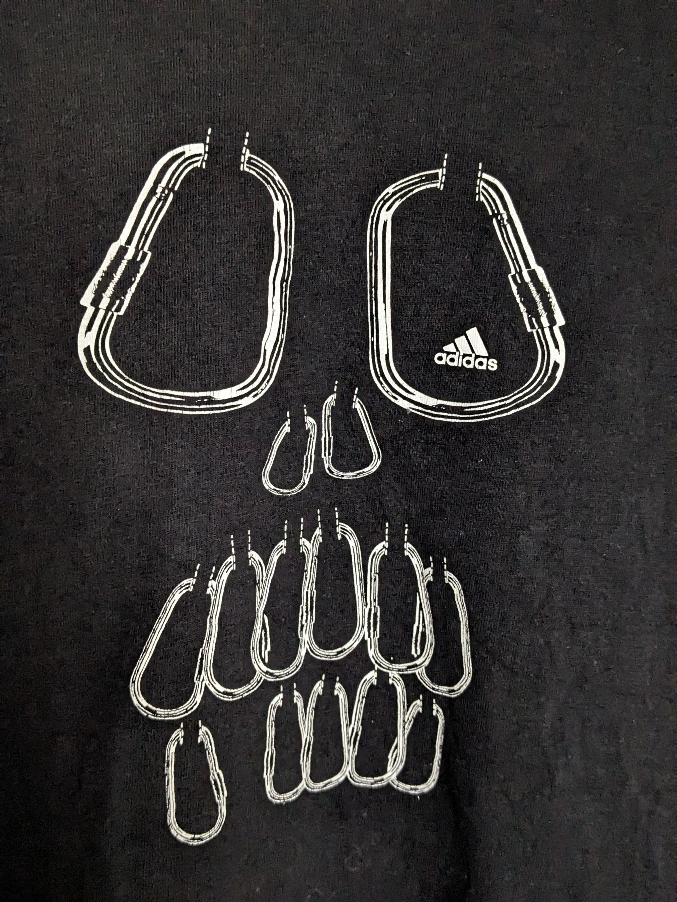 Adidas Skull Carabiner Rock Climbing Sunfaded Black Shirt - 2