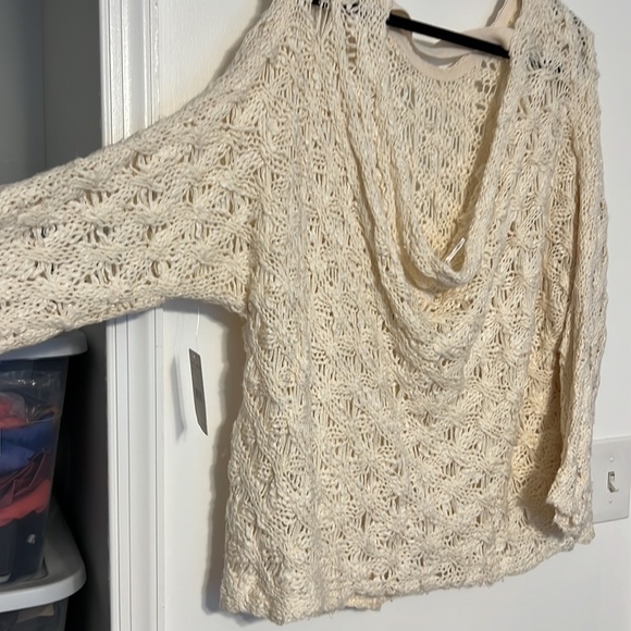 Free People Oversized Drape Back Open Knit Sweater - 3