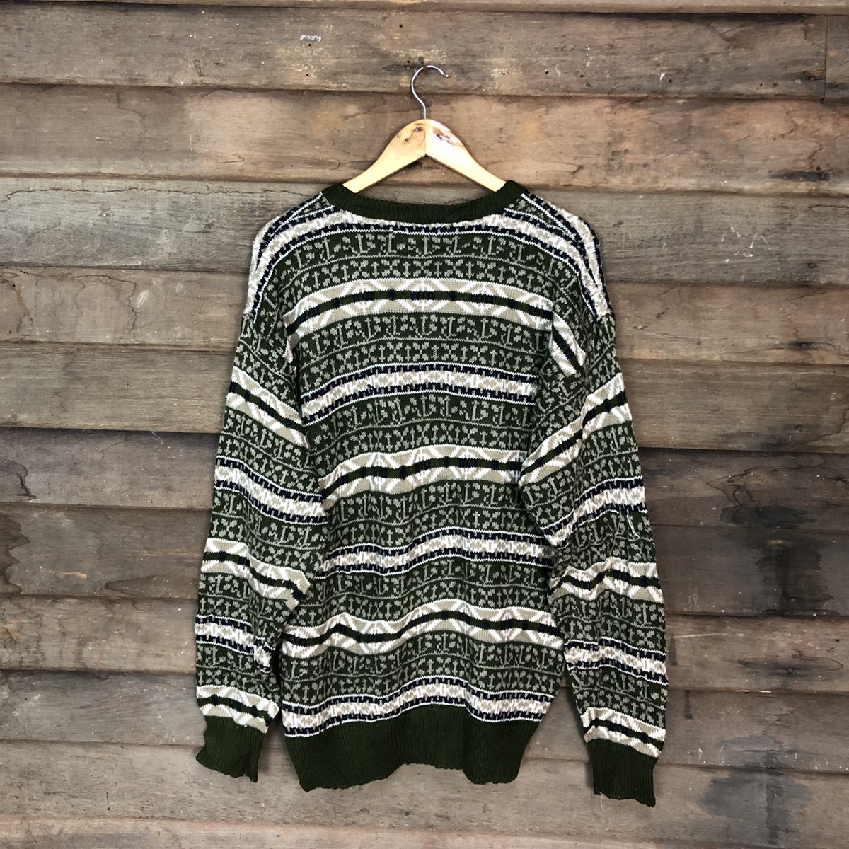 Homespun Knitwear - Yes Pleeze Patterned Knit Sweater - 11