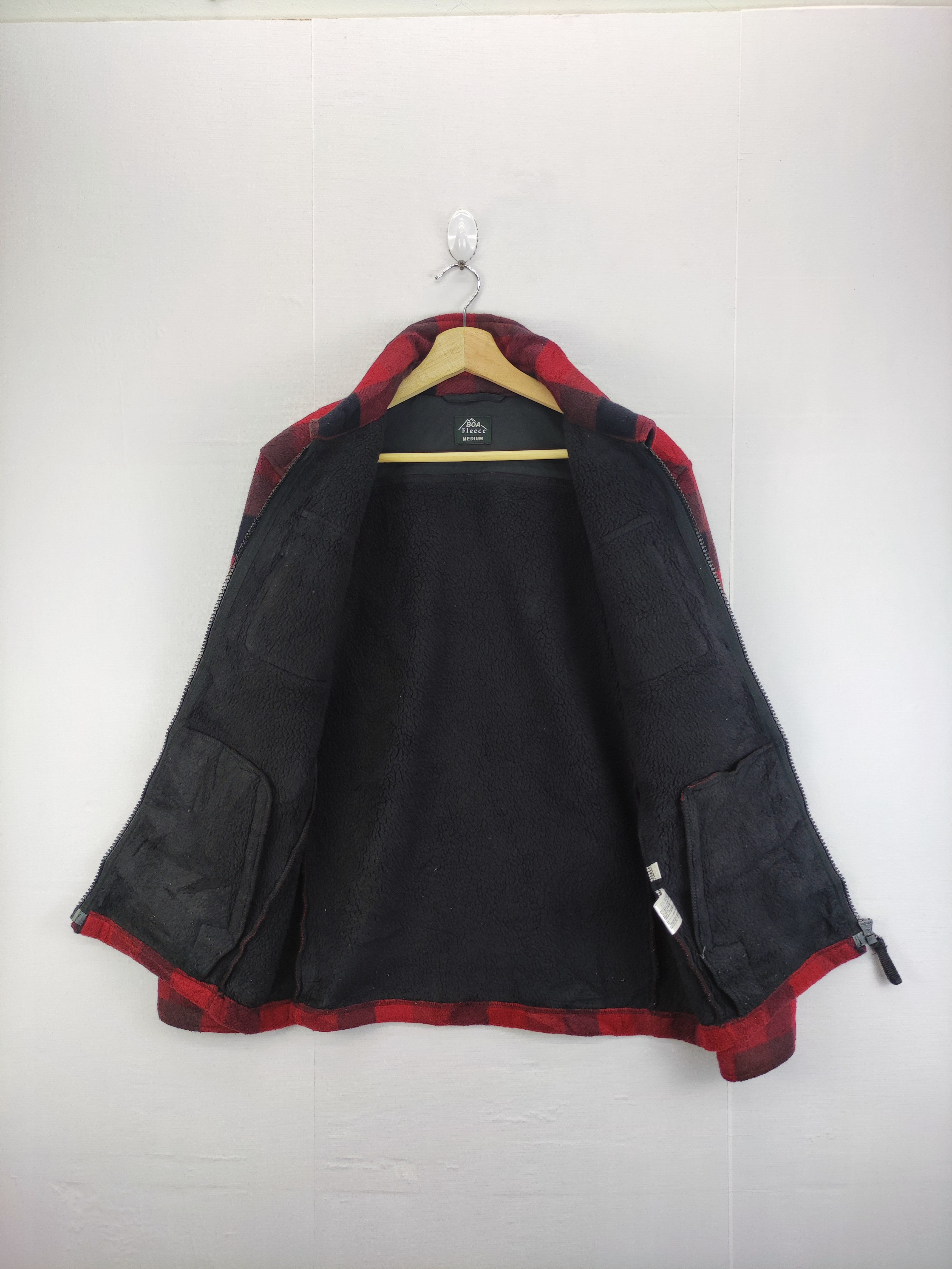 Uniqlo Fleece Jacket Plaid Zipper - 5