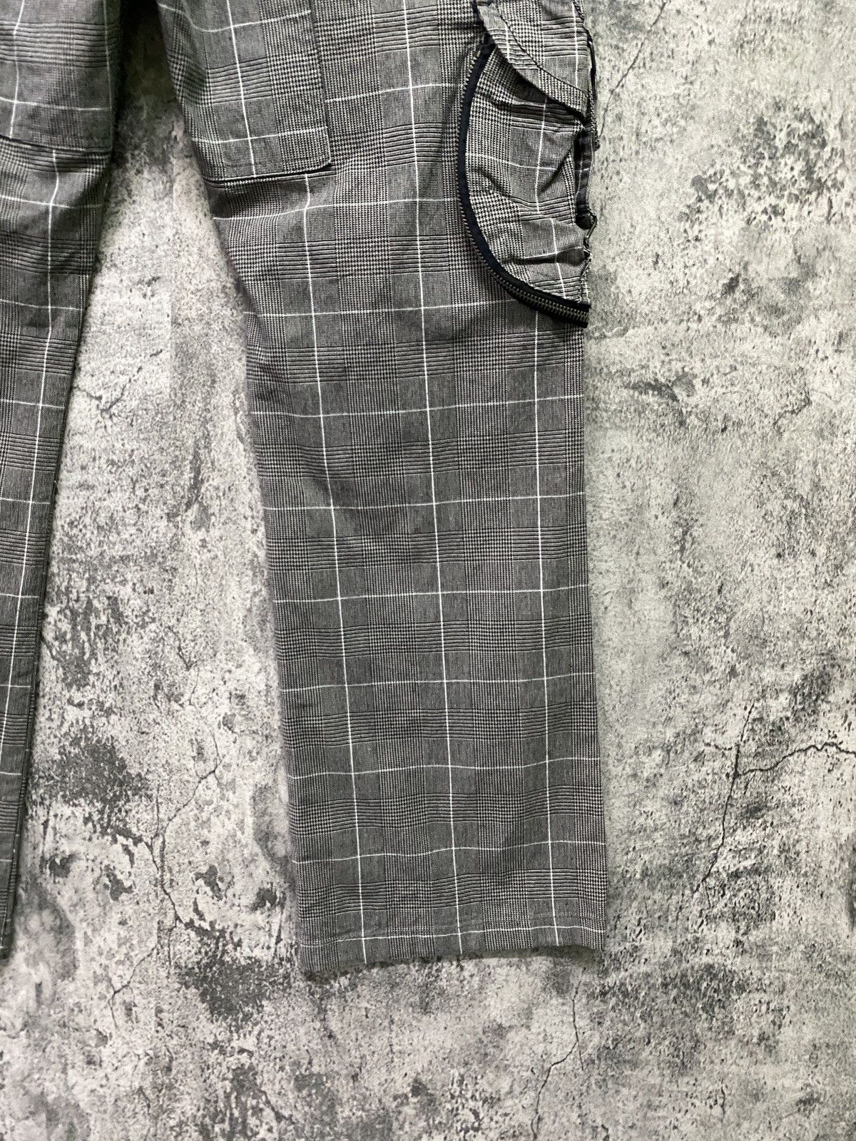 Japanese Brand - 31040=SKKONE Cargo Multipocket Checked Bondage Style Pant - 12