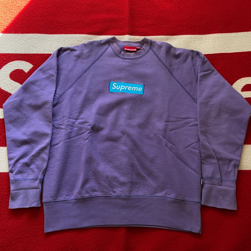 Supreme Teal Box Logo Crewneck 2005 Teal / Purple (Grape) FW05