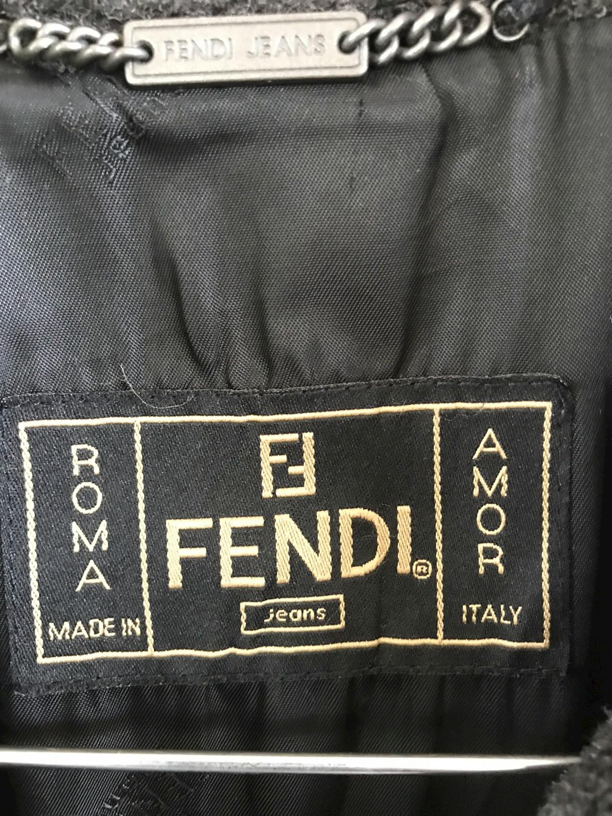 FENDI Jeans Boa Coat/ Fur Jacket Made in Italy - 7