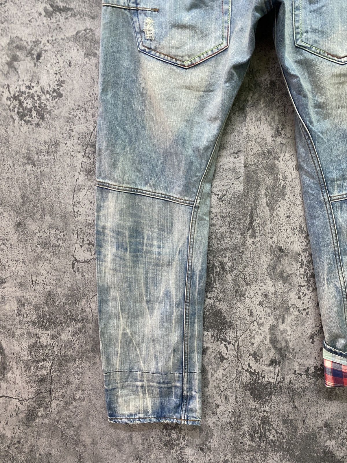 Distressed Denim - DOMINATE HANDCRAFTED JEANS Double Waist Patchwork Jeans - 12