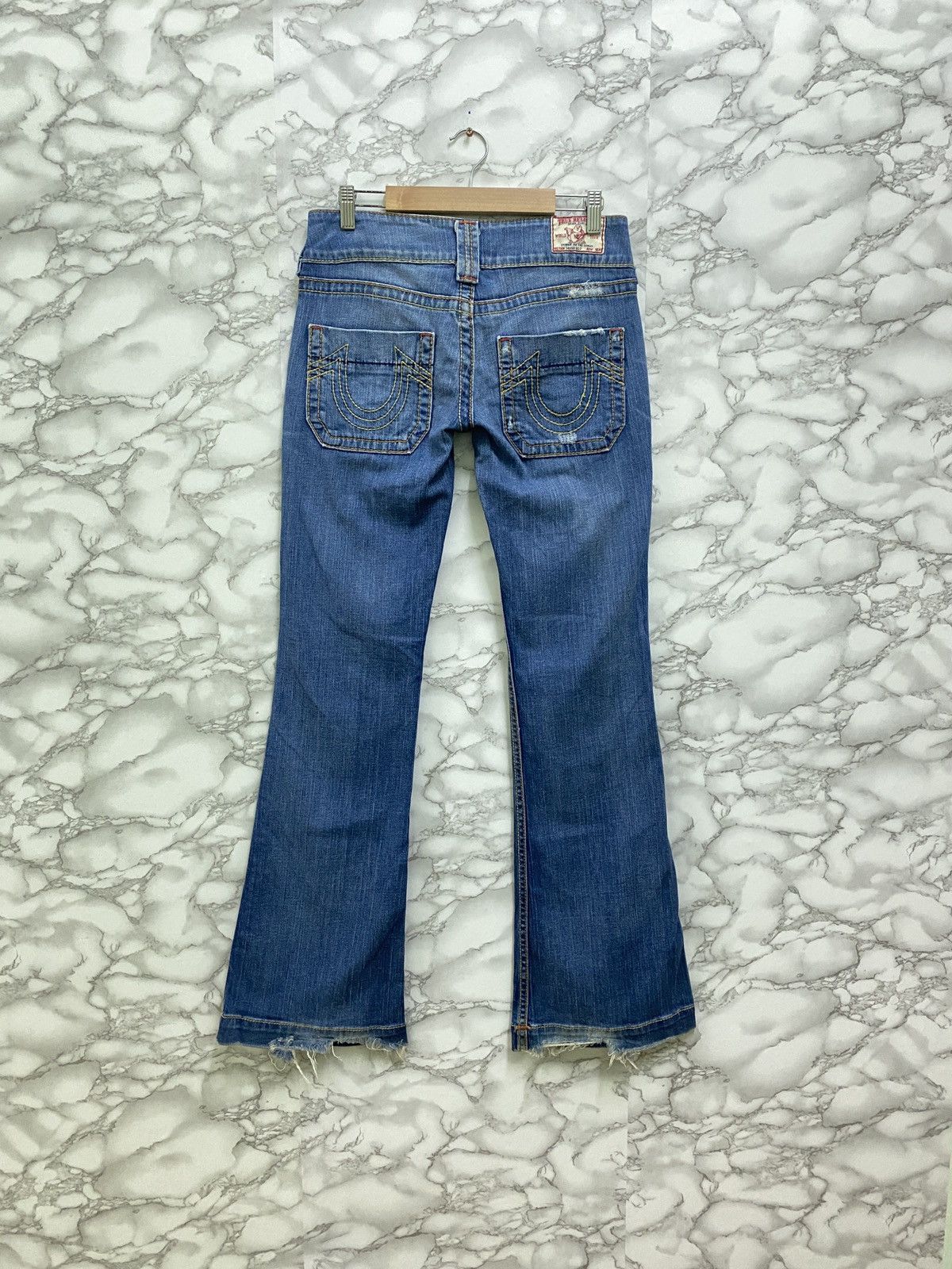 Vintage TRUE RELIGION Sammy Big T Flared Denim Jeans - 1