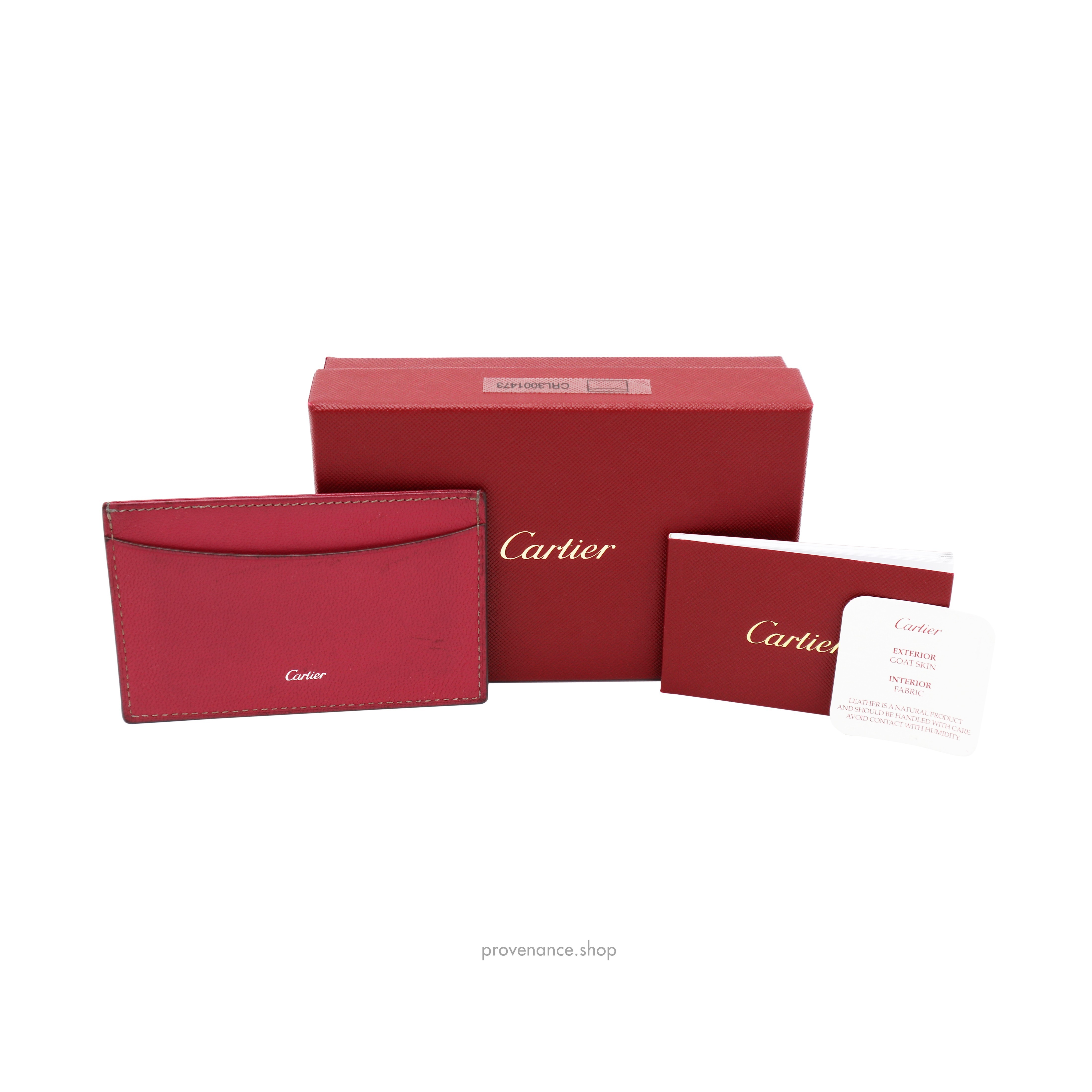Cartier Card Holder - Raspberry Chevre Leather - 1