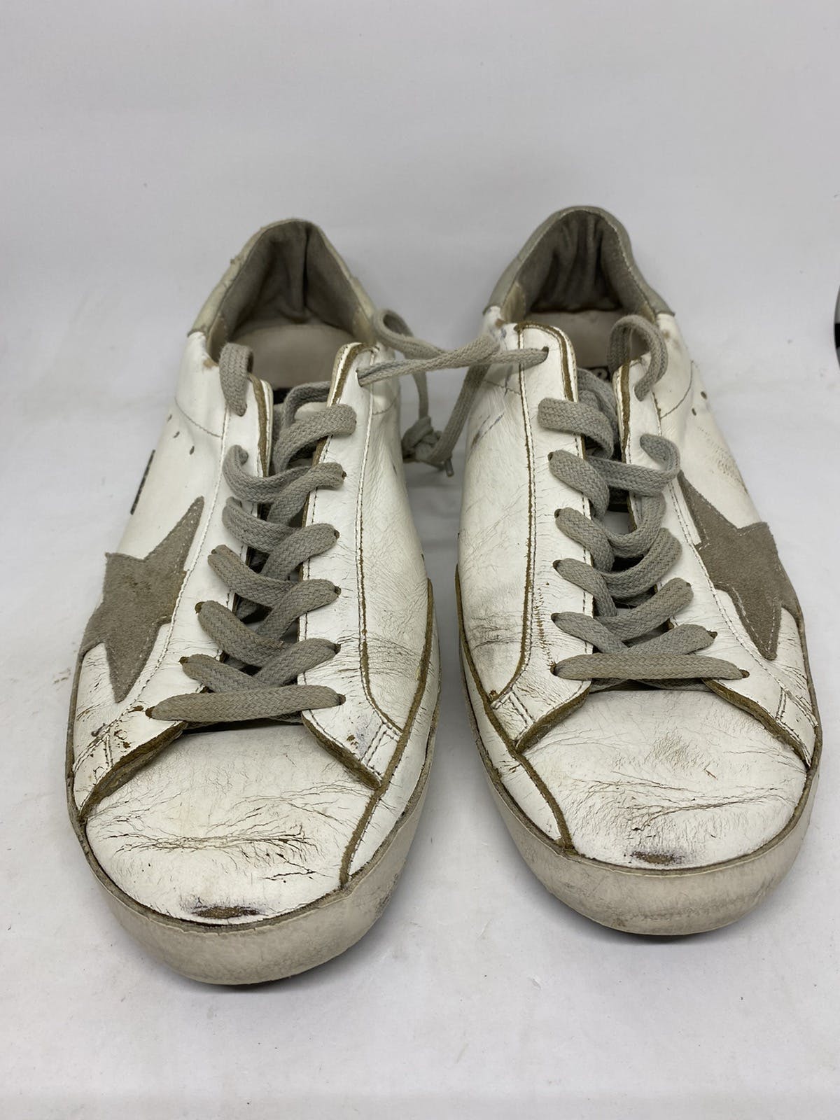 white silver ggdb superstar leather size 39 women or us9 - 2
