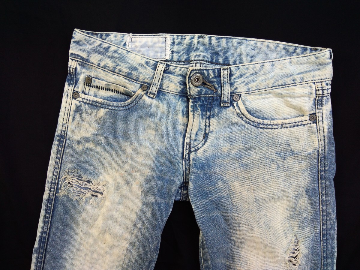 Distressed Denim - SLY JAPAN STONE WASH DESTROYED DENIM - 4