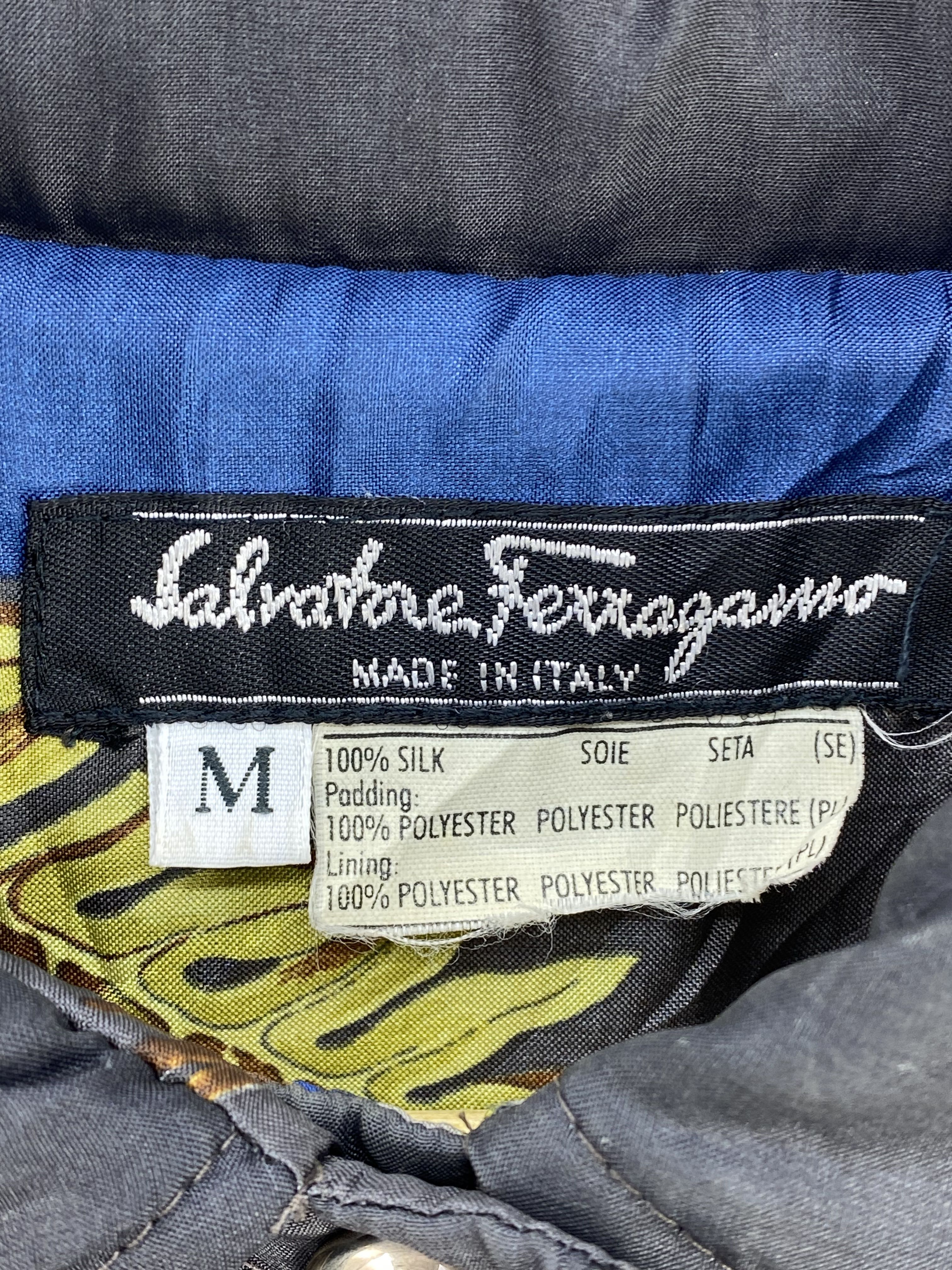 Salvatore Ferragamo Quilted Nylon Snap Button Jacket - 12