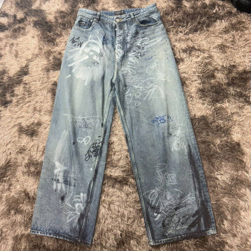 Balenciaga Mud Show Graffiti Jeans  - 1